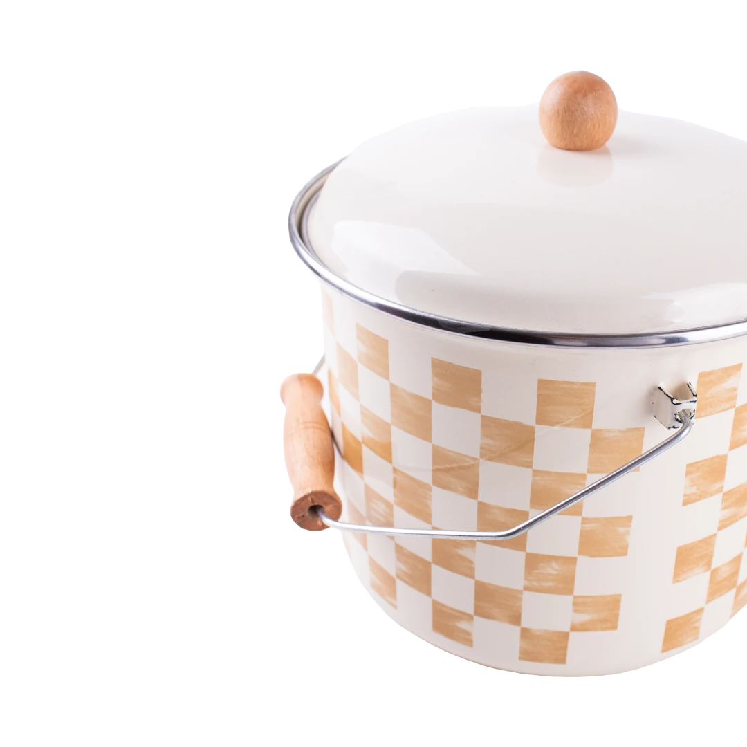 Beige Enamel Bucket 22cm (5Litre)