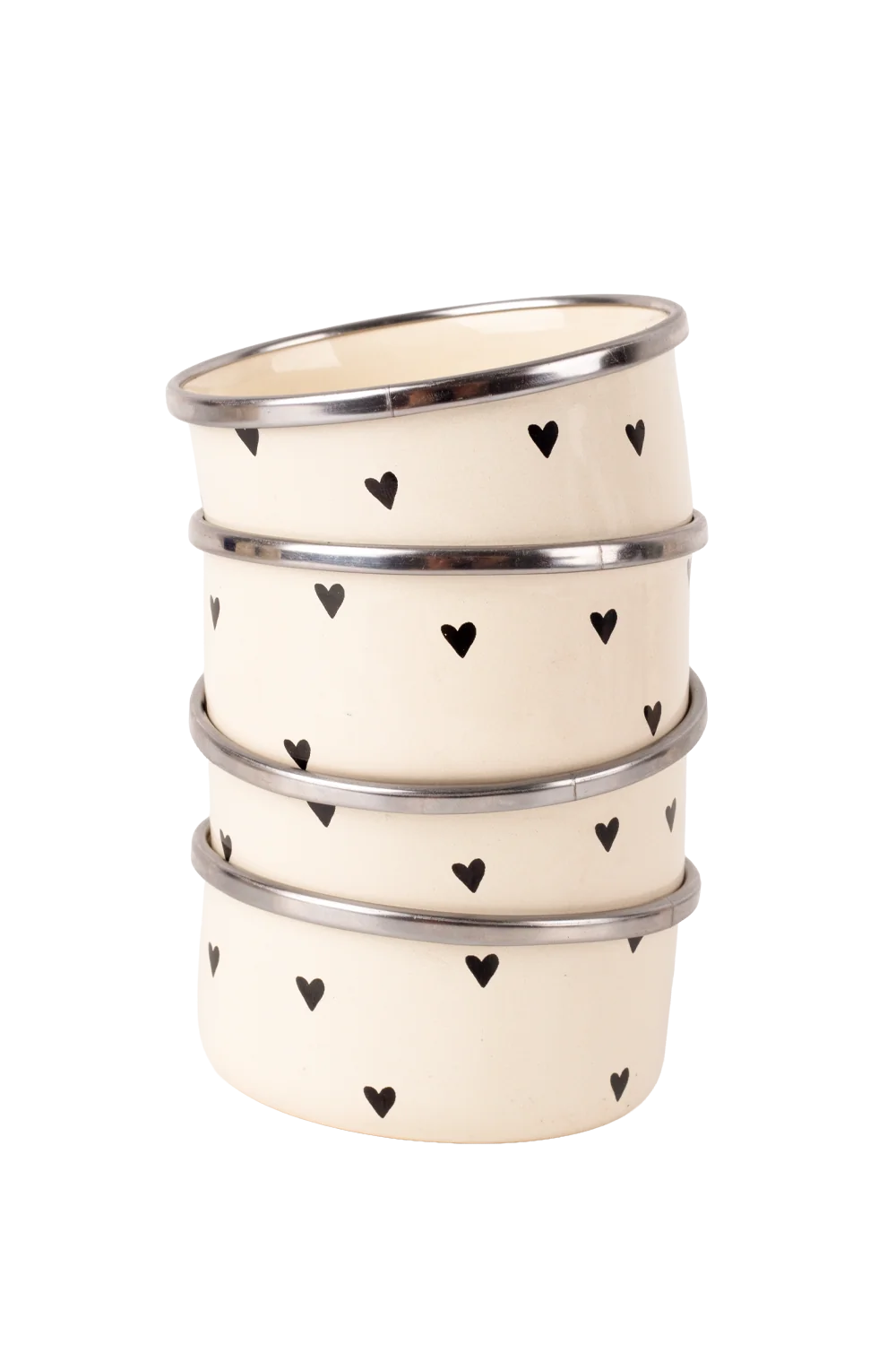 Black Cupid Enamel 4 Piece Bowl Set