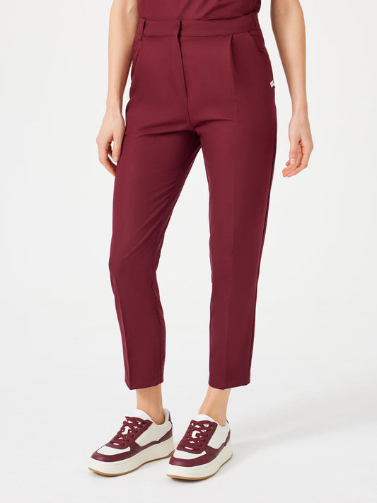 Cosa Citius Women's Pleated Trousers - Burgundy