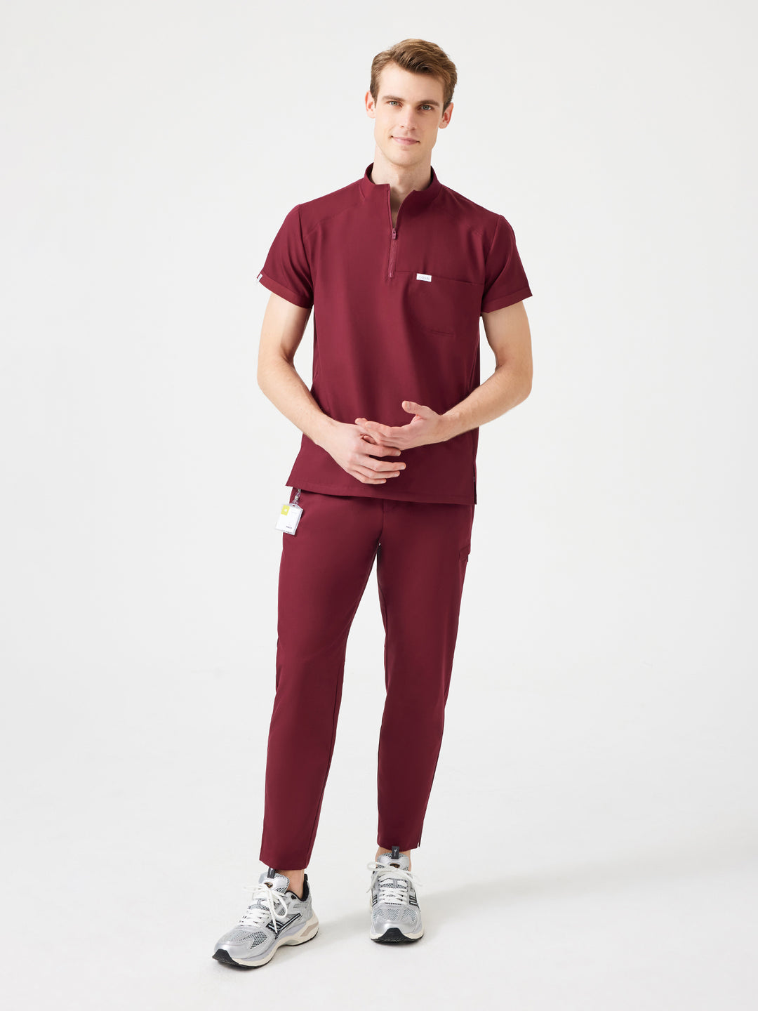 Cosa Altius Men's Straight Fit Trousers - Burgundy