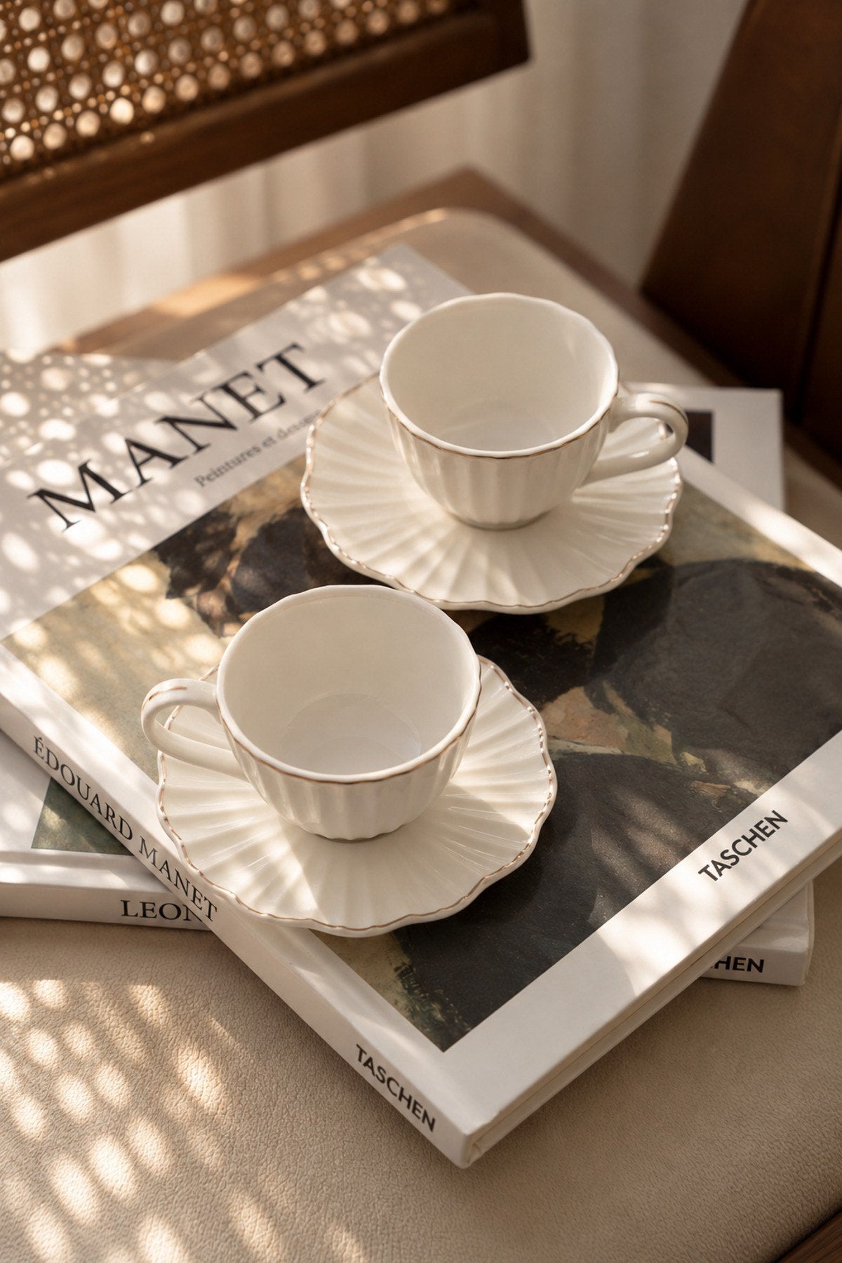 Como Porcelain Coffee Cup Set – 4 Piece 2 Person Set