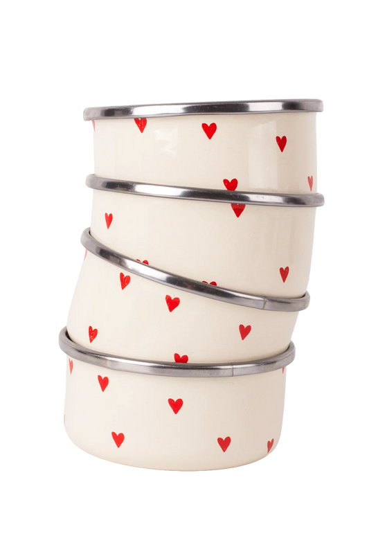 Cupid Enamel 4 Piece Bowl Set