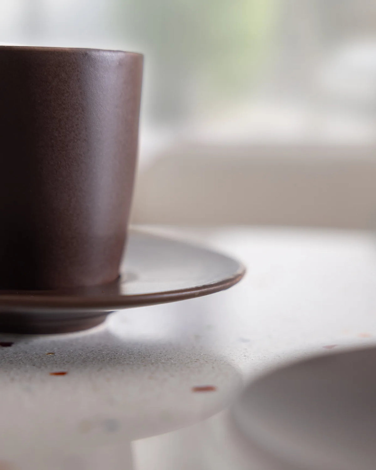Rain Matte Porcelain Coffee Cup 2 Person Set – Brown