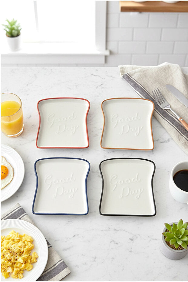 Elly 4 Piece Toast Plate Set