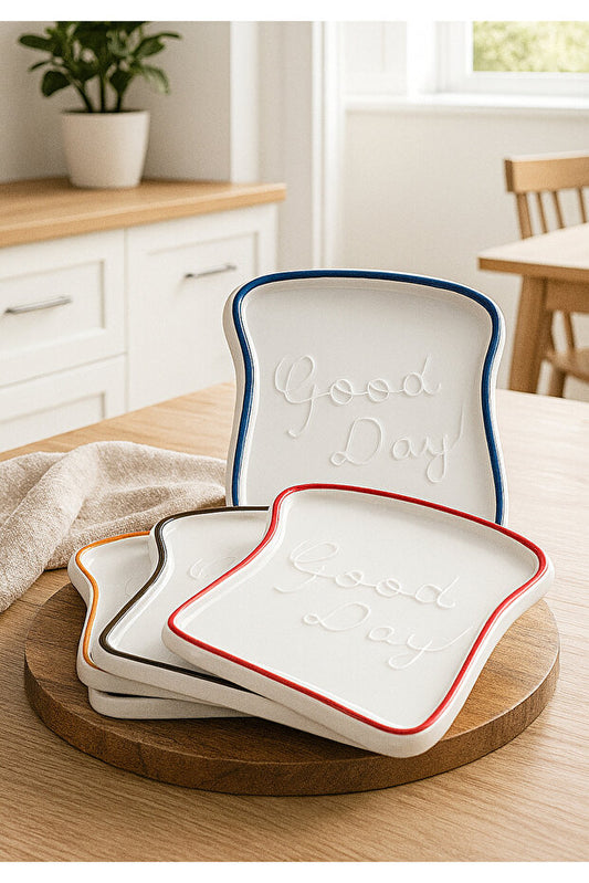 Elly 4 Piece Toast Plate Set