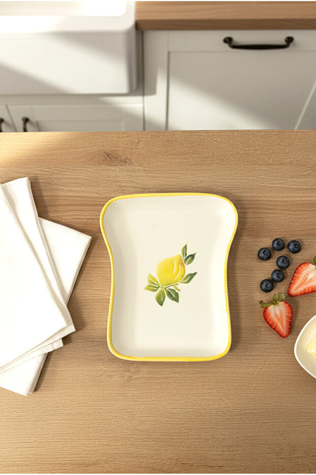 Elly Lemon 1  Piece Toast Plate