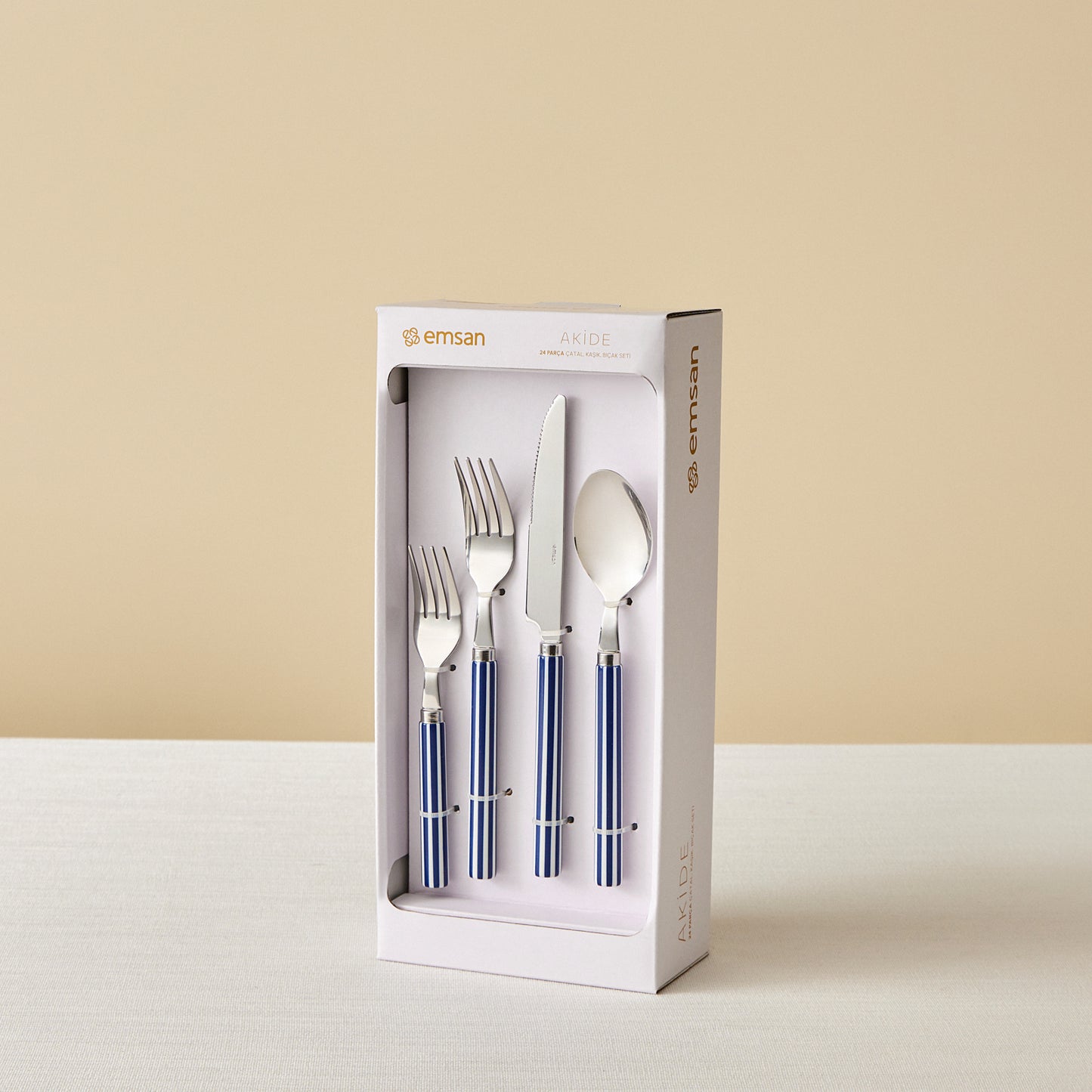 Emsan Akide 24-Piece 6-Person Cutlery Set - Navy Blue