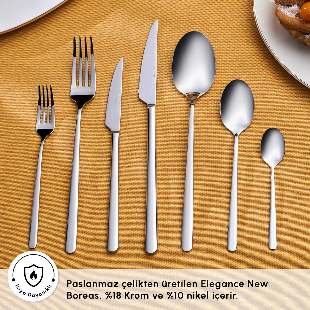 Emsan Boreas Platinum 12-Person 84-Piece Cutlery Set