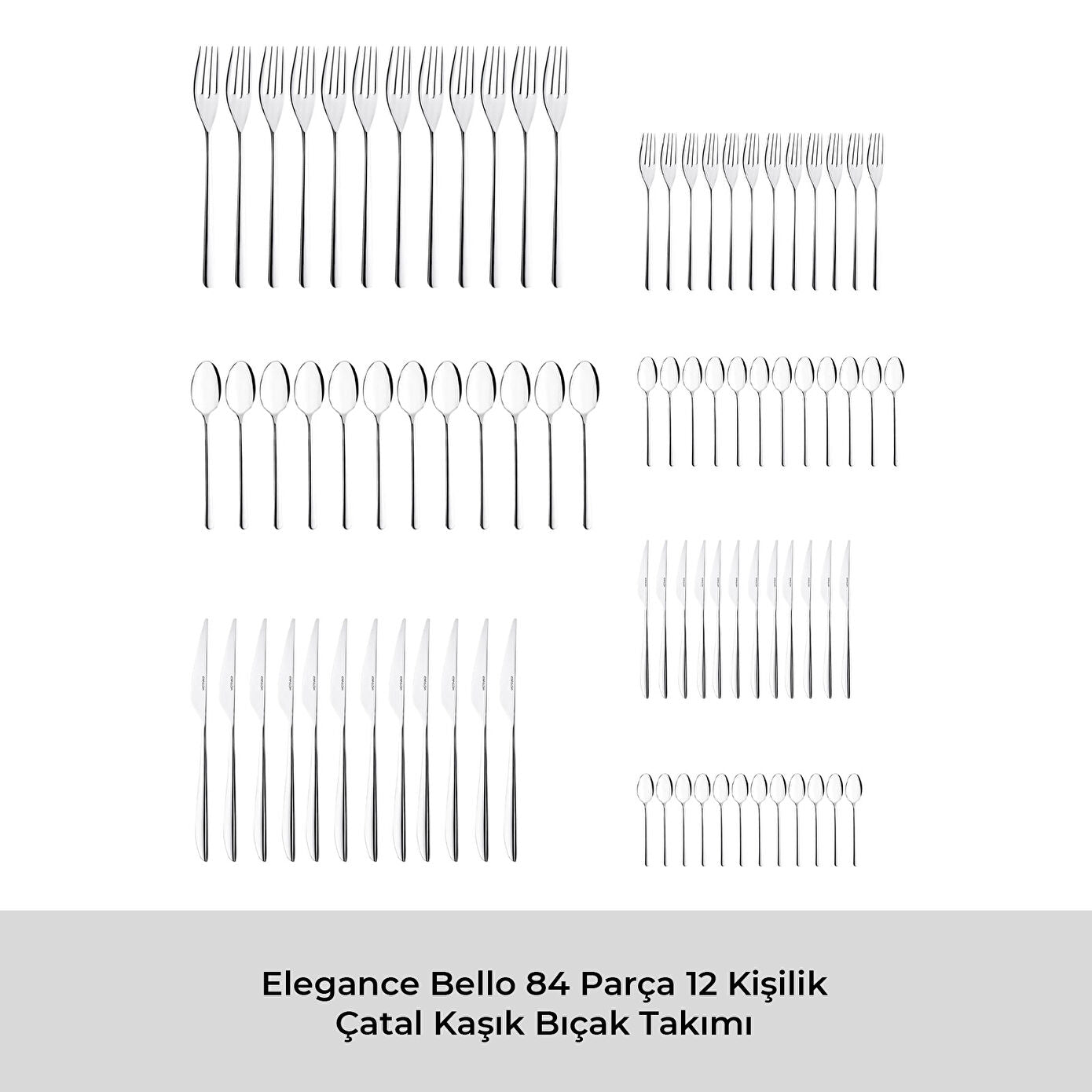 Elegance Bello 84 Piece Cutlery Set for 12 People in Luxury Box