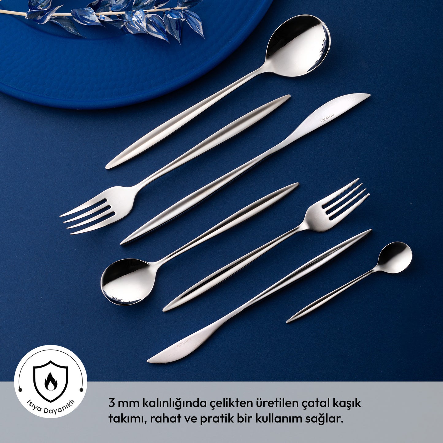 Emsan Nova 84-Piece 12-Person Cutlery Set
