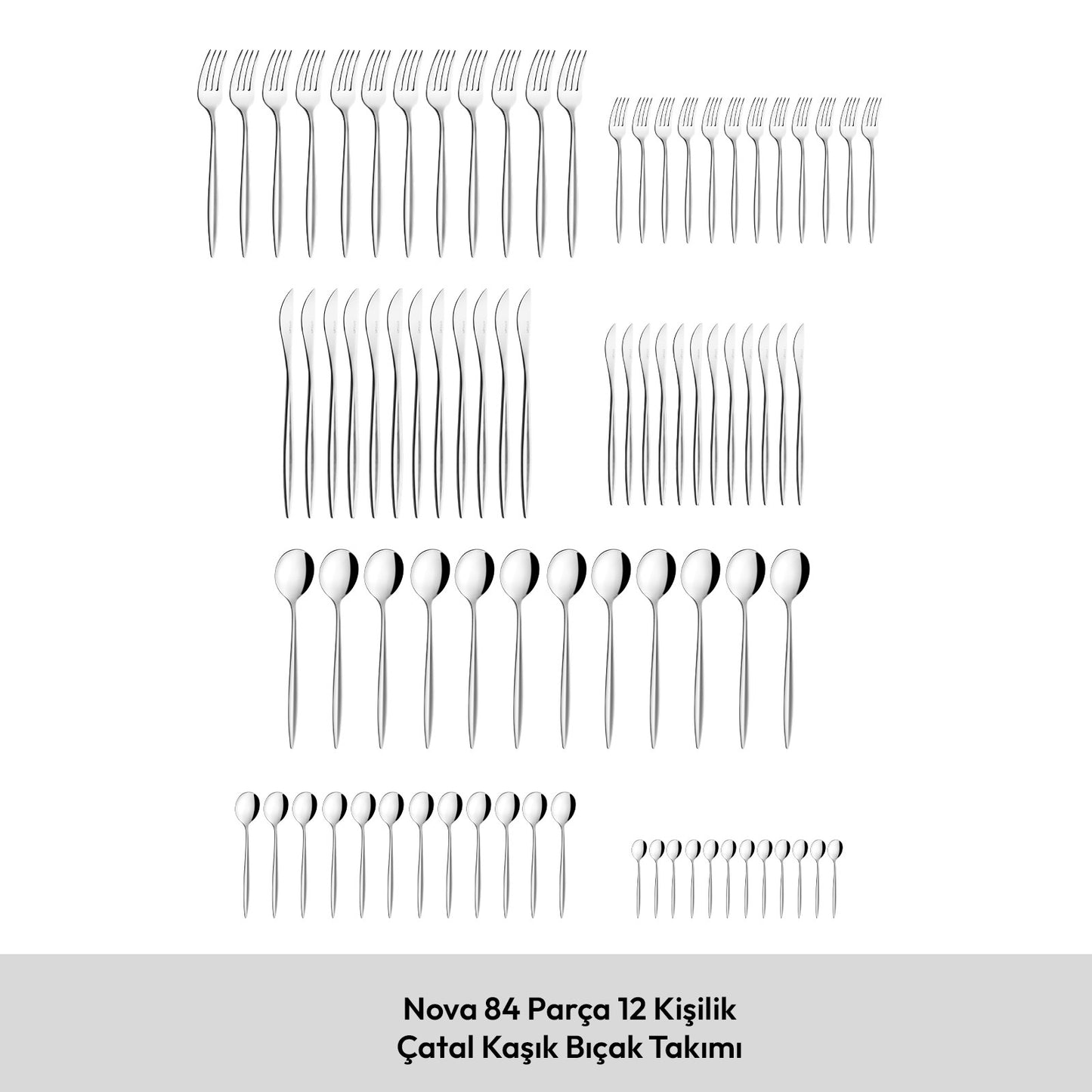 Emsan Nova 84-Piece 12-Person Cutlery Set