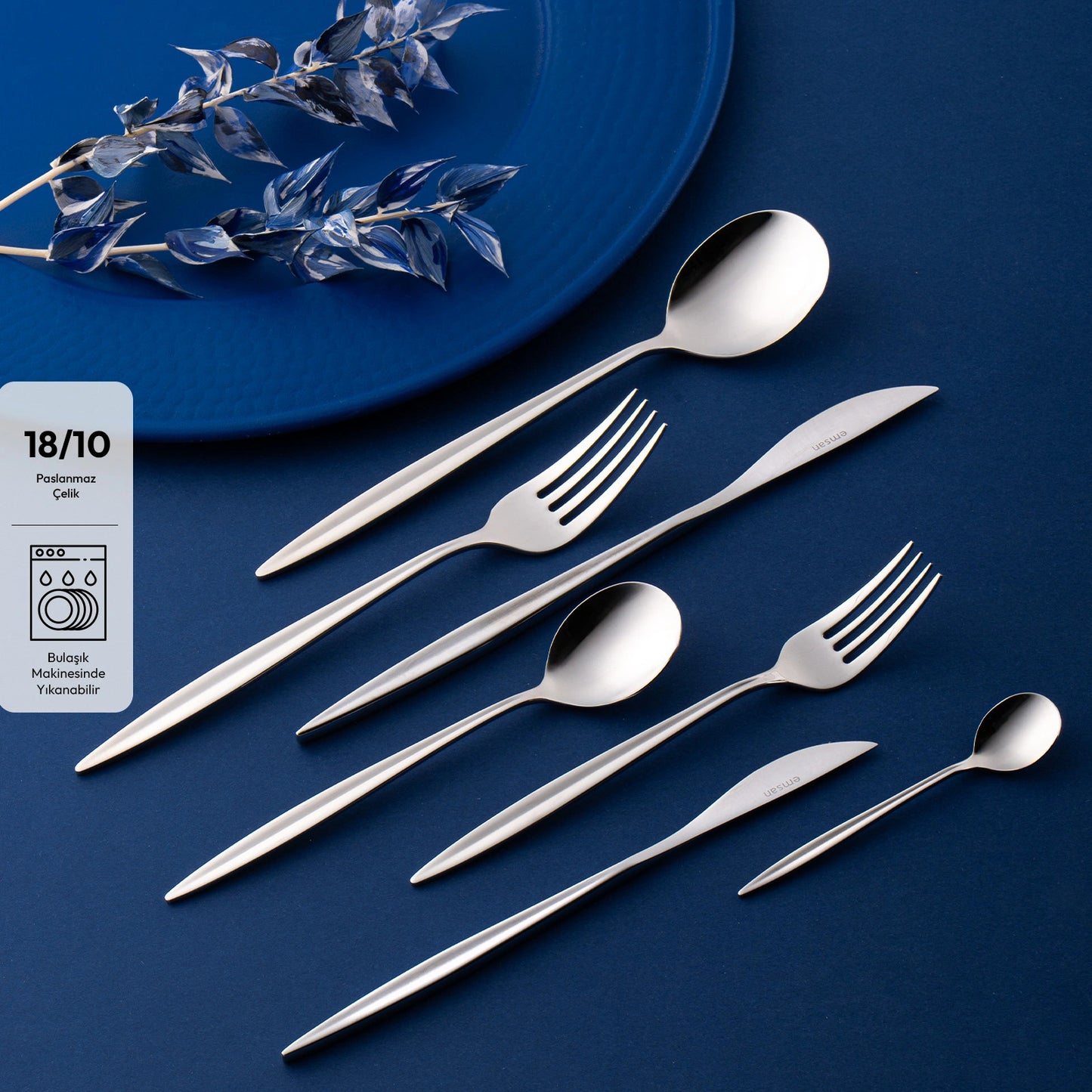 Emsan Nova 84-Piece 12-Person Cutlery Set