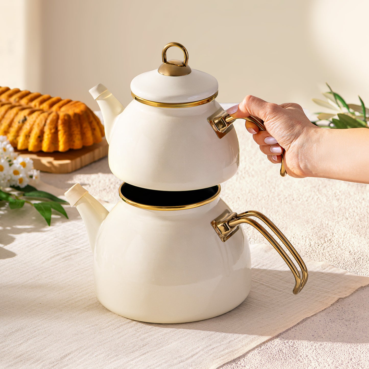 Emsan Retro Enamel Teapot Set 1.1 lt - 2.3 lt