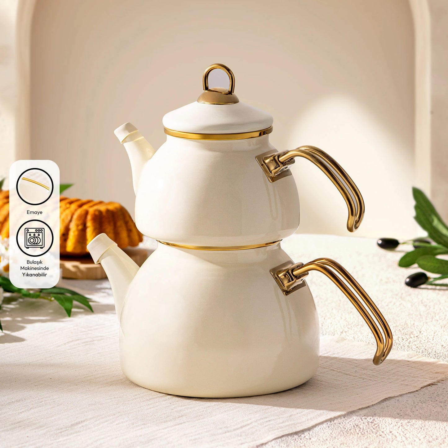 Emsan Retro Enamel Teapot Set 1.1 lt - 2.3 lt