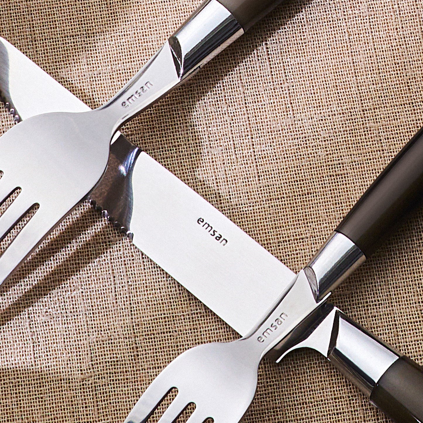 Emsan Smoke 24-Piece 6-Person Cutlery Set - Grey