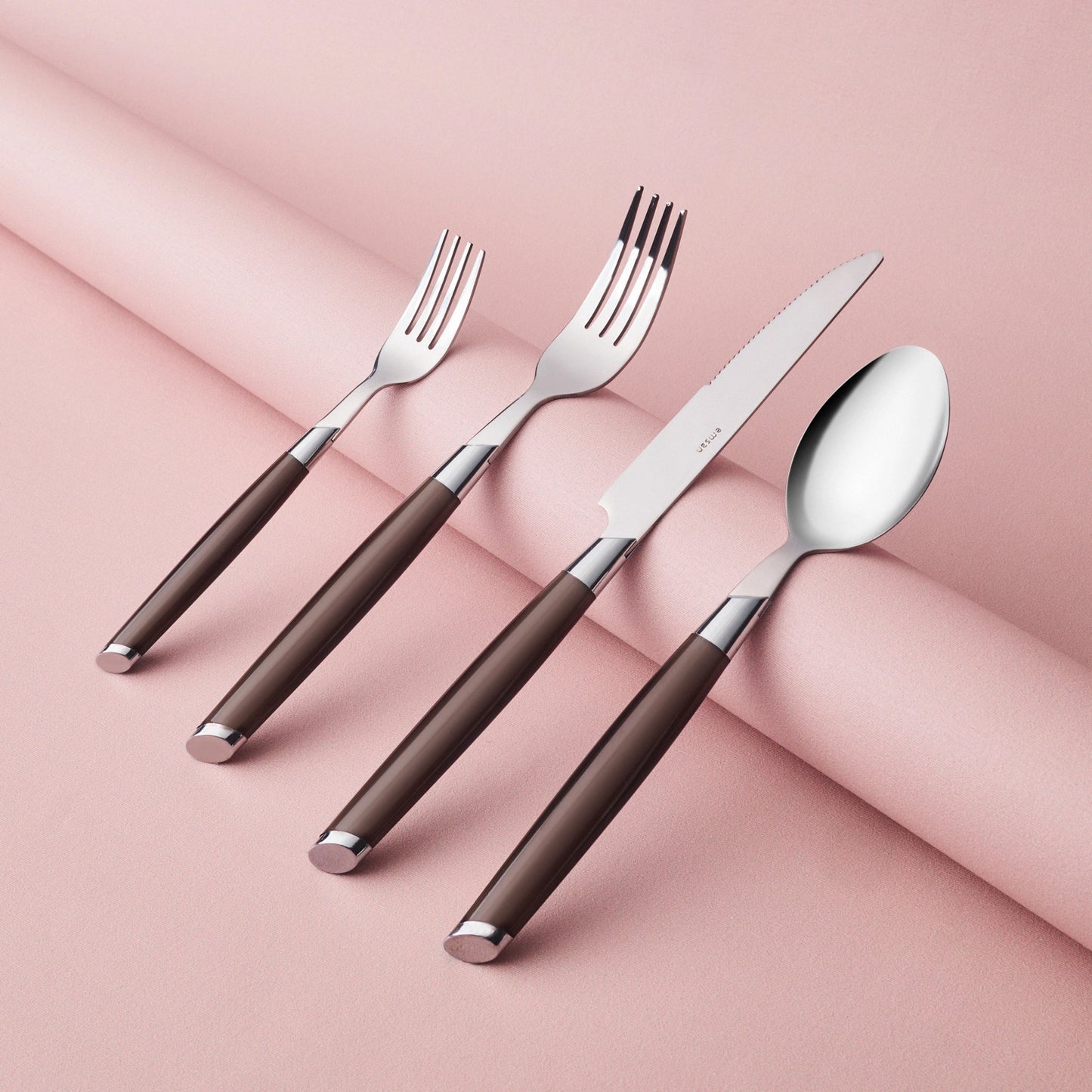 Emsan Smoke 24-Piece 6-Person Cutlery Set - Grey