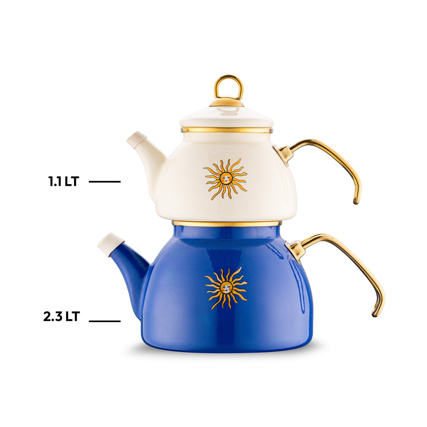 Emsan Solemar Enamel Midi Teapot Set 1.1 lt - 2.3 lt