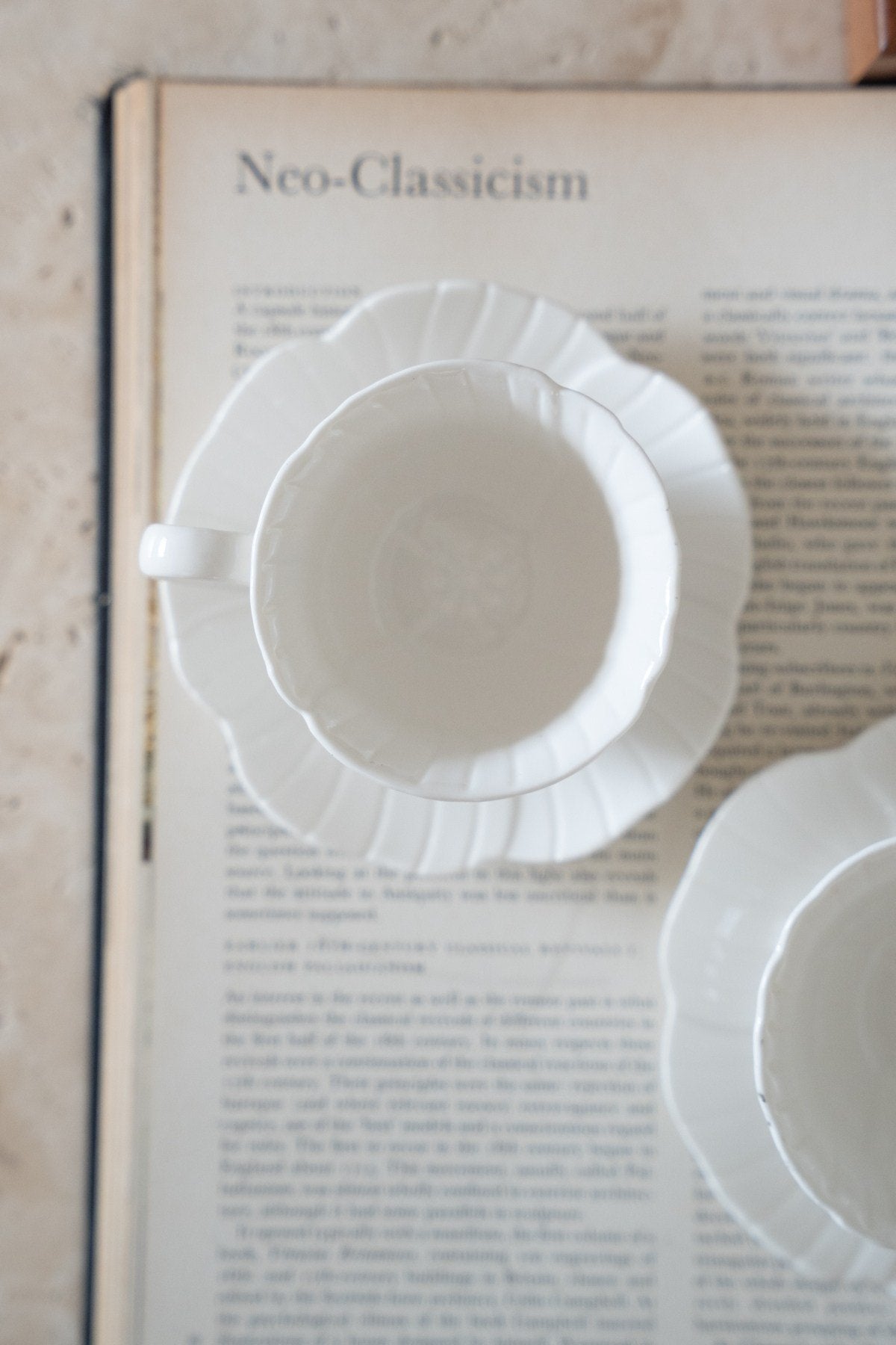 Fleur Porcelain Coffee Cup Set – 4 Piece 2 Person Set  – White