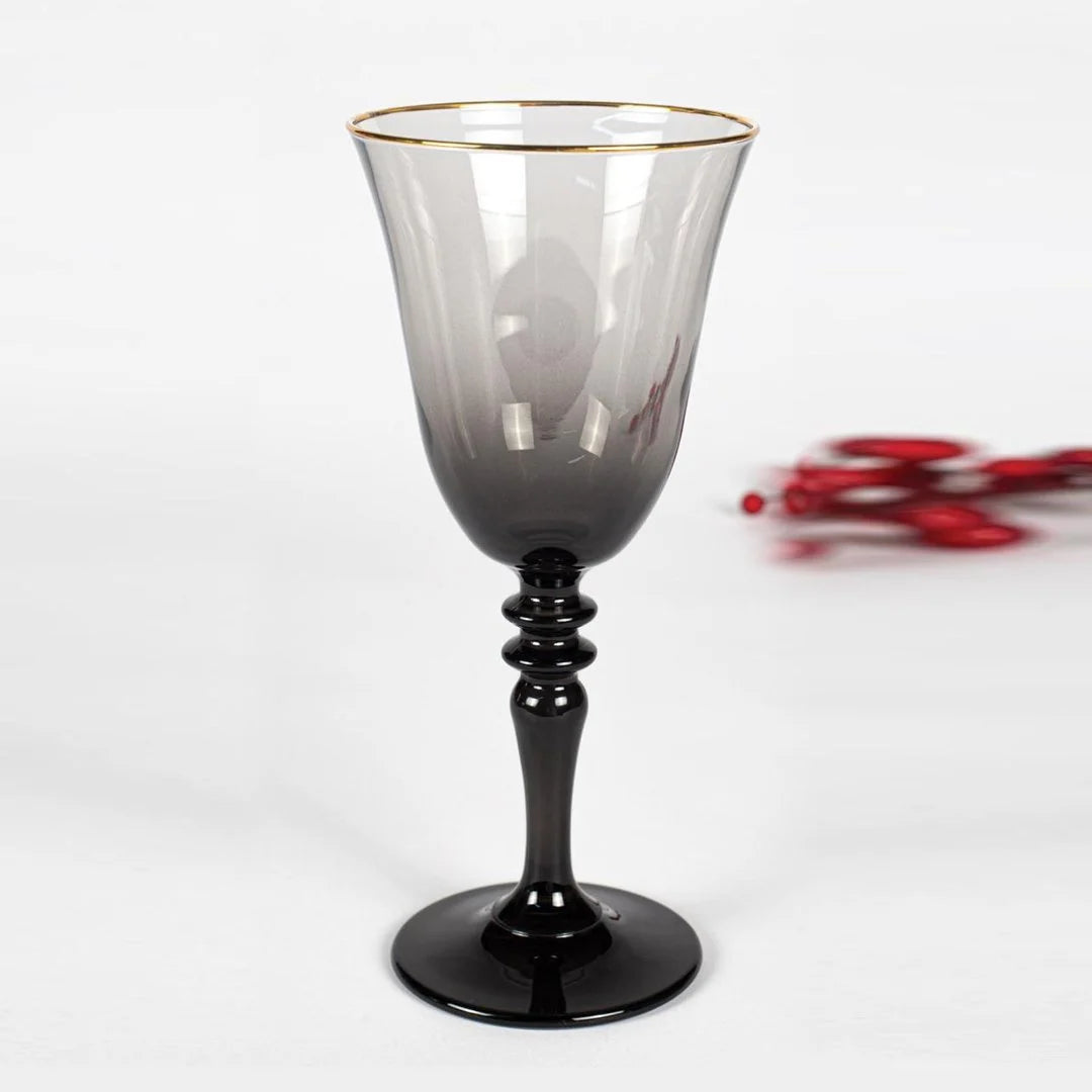 Gold Iconic 4 Piece Glass Set, Smoke Grey