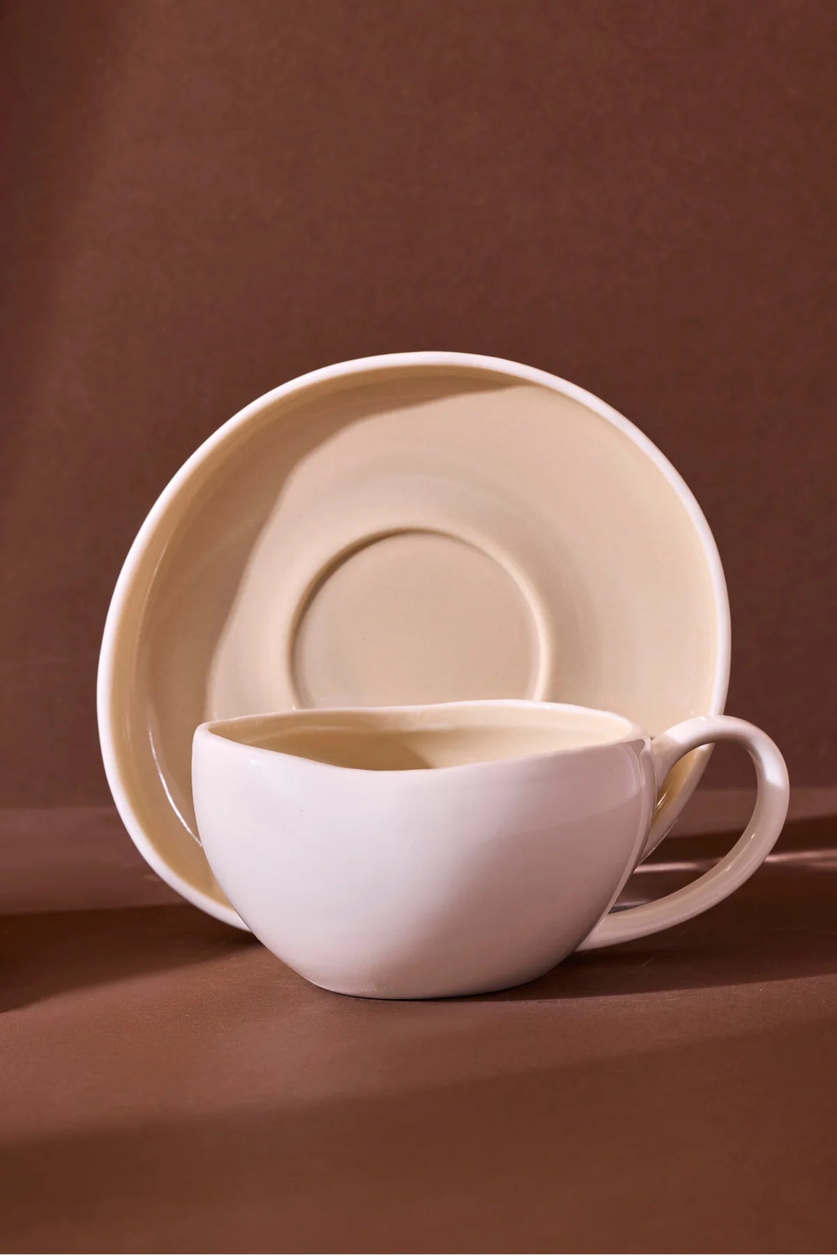 Roma Beige 4-Piece 2-Person Porcelain Coffee Cup Set, 120 ml