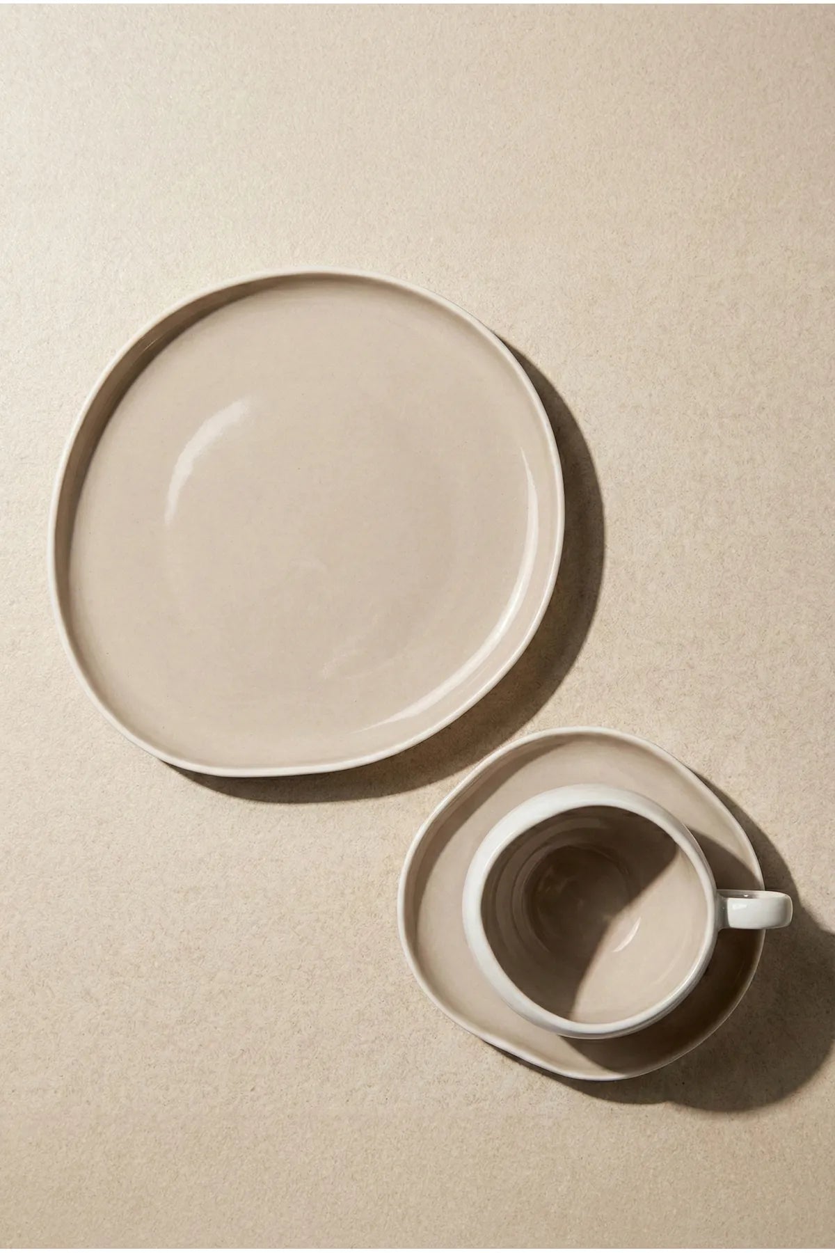Roma Beige Porcelain 18-Piece Cake and Tea Serving Set