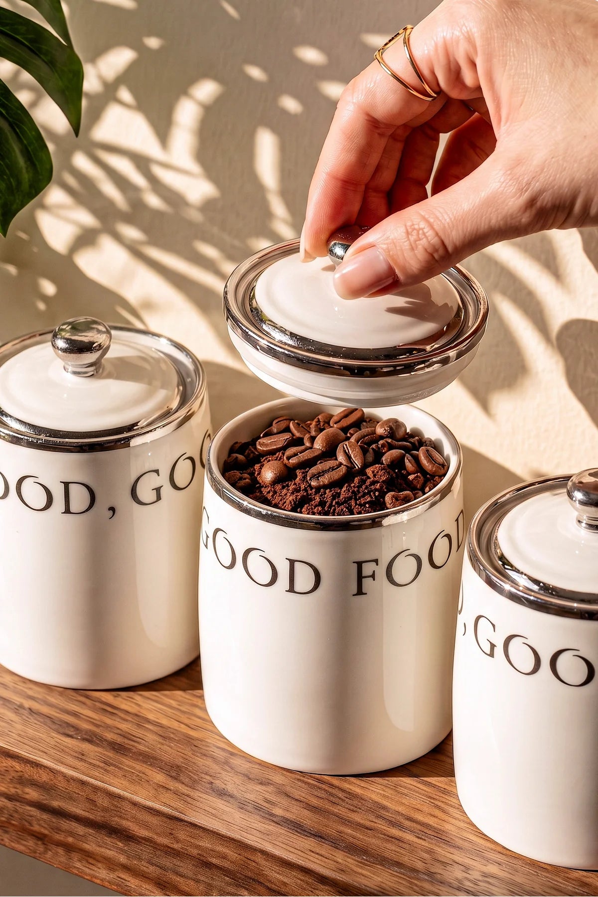 Motto Porcelain 4-Piece Spice Jar Set