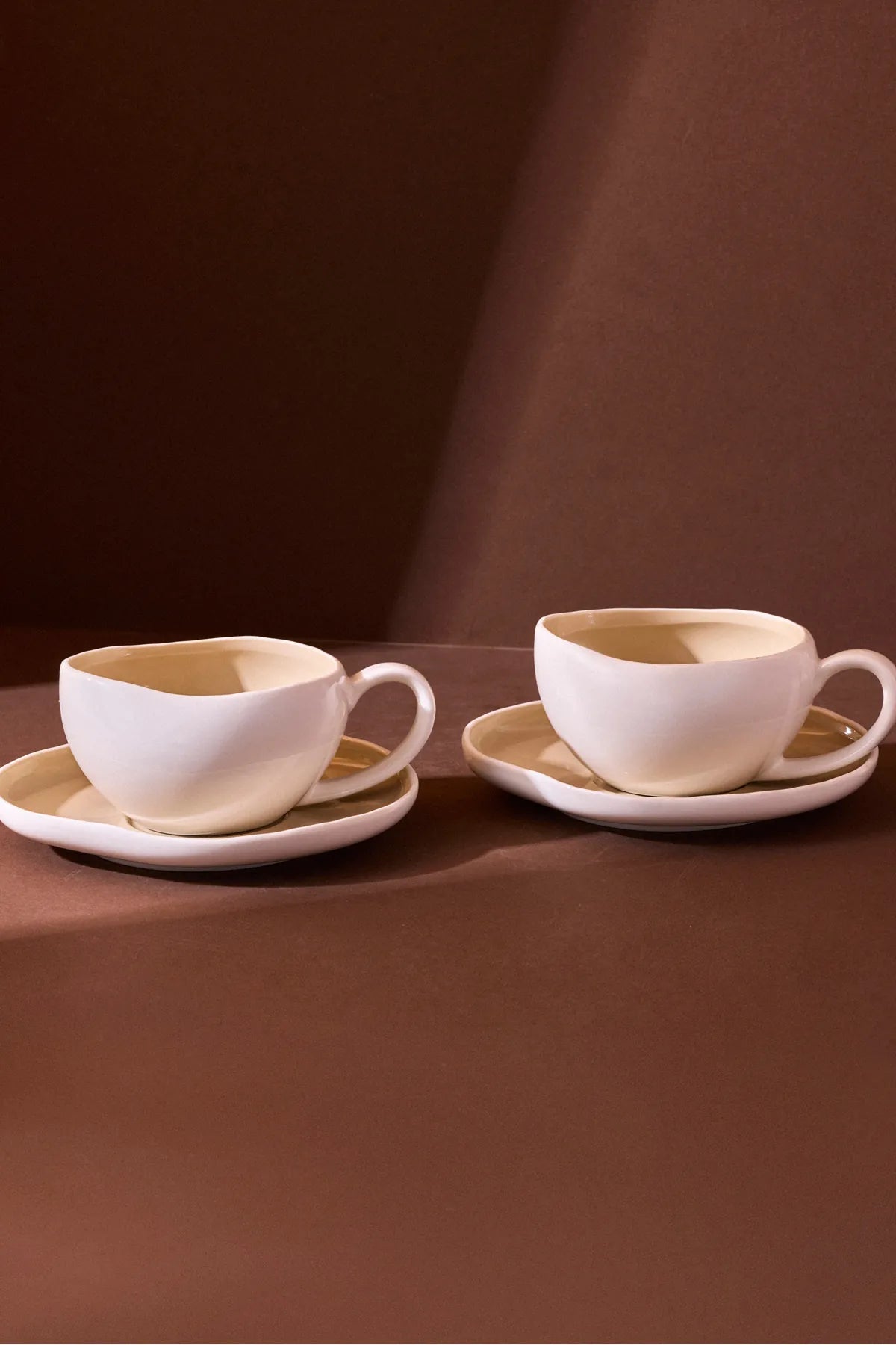 Roma Beige 4-Piece 2-Person Porcelain Coffee/Tea Cup Set 200 ml