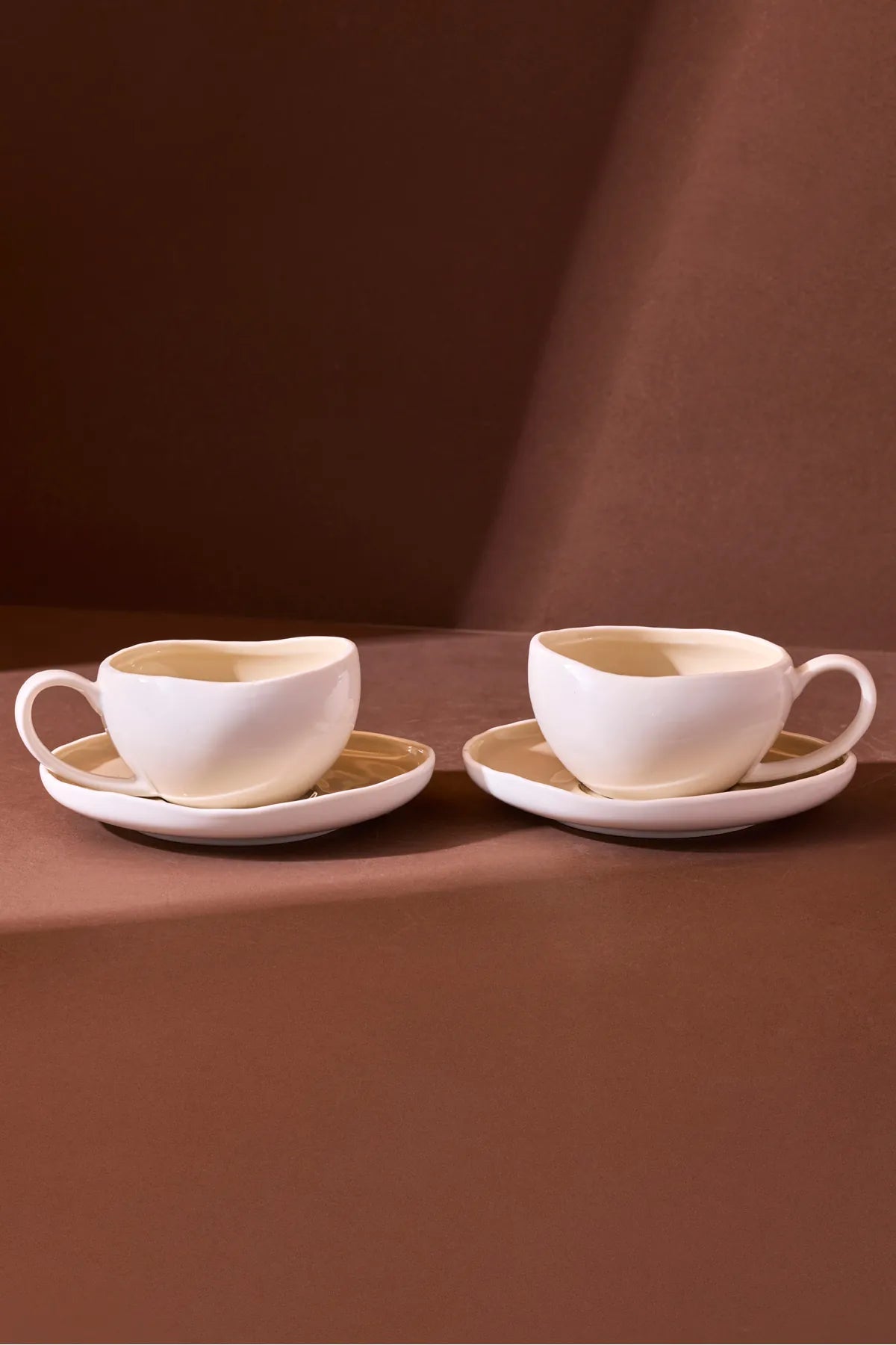 Roma Beige 4-Piece 2-Person Porcelain Coffee Cup Set, 120 ml
