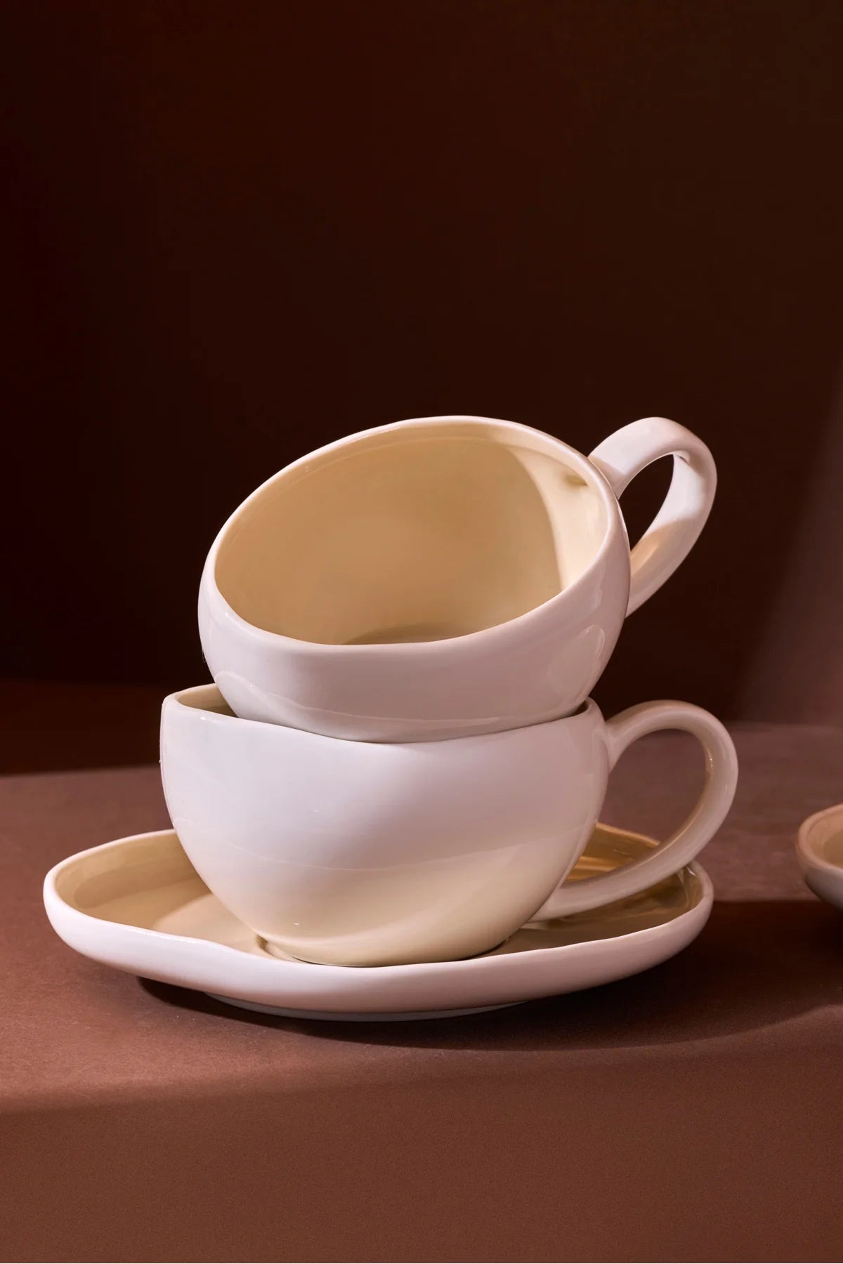 Roma Beige 4-Piece 2-Person Porcelain Coffee/Tea Cup Set 200 ml