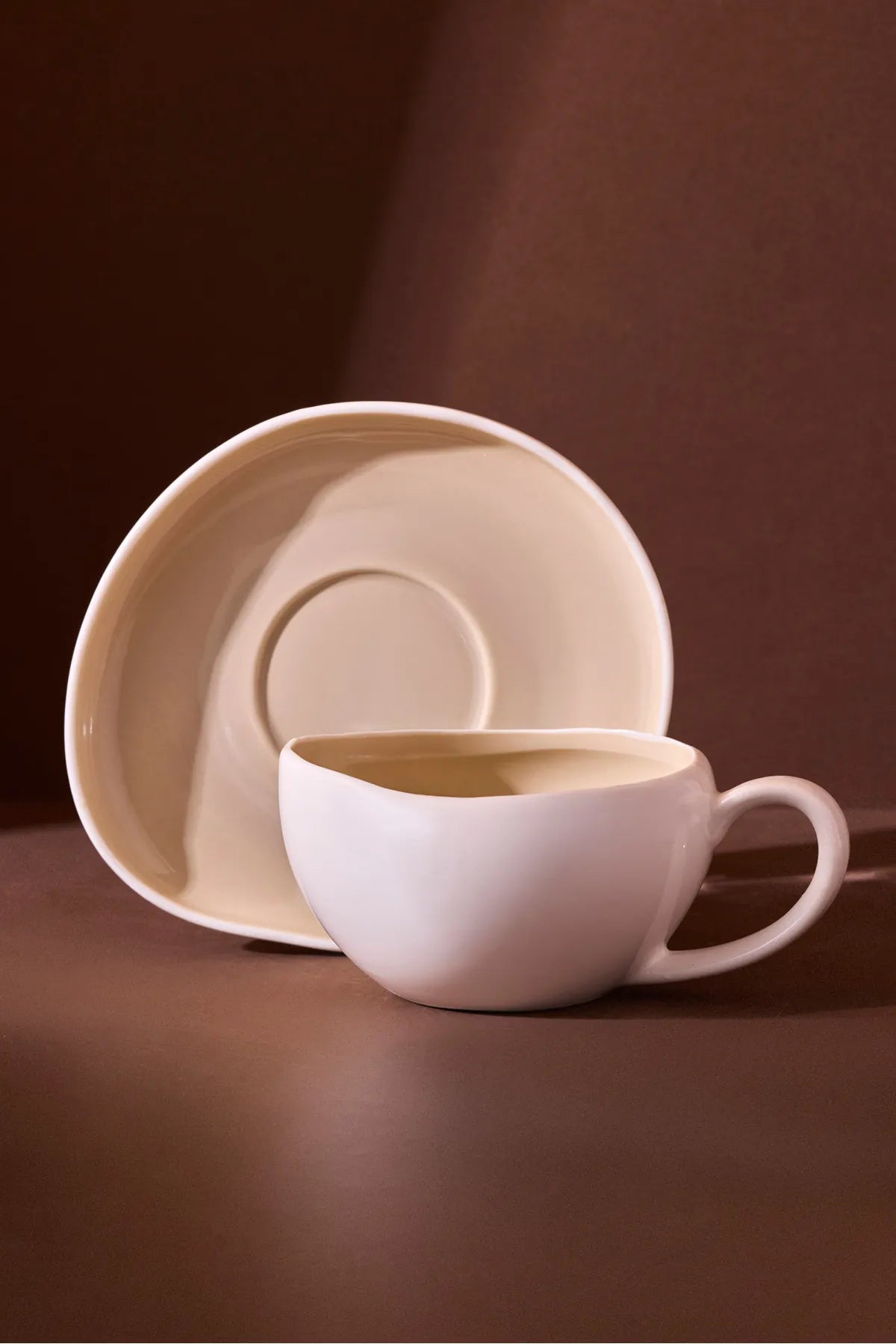 Roma Beige 4-Piece 2-Person Porcelain Coffee/Tea Cup Set 200 ml