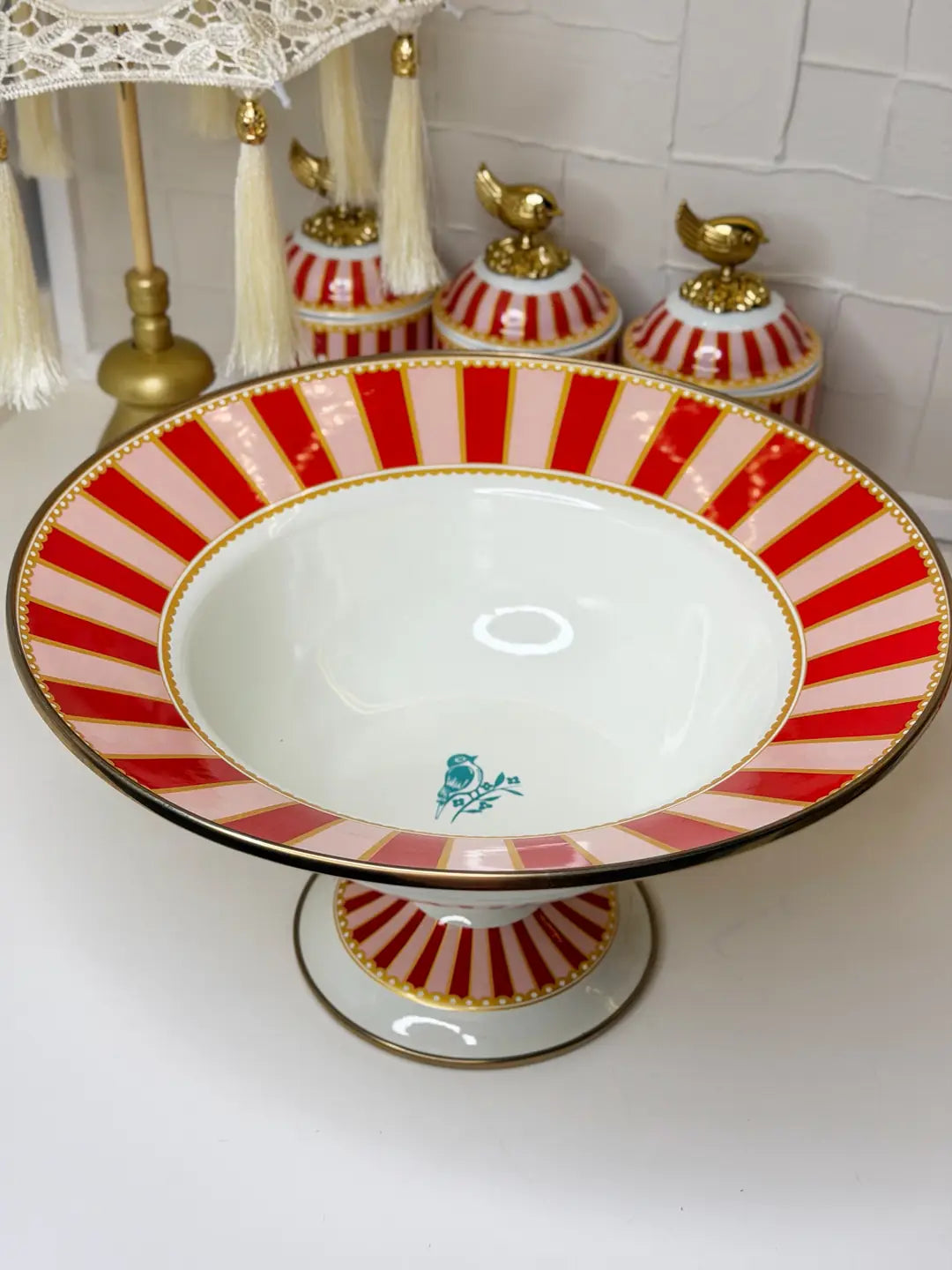 Bellissima Enamel Pedestal Fruit Bowl 30 cm