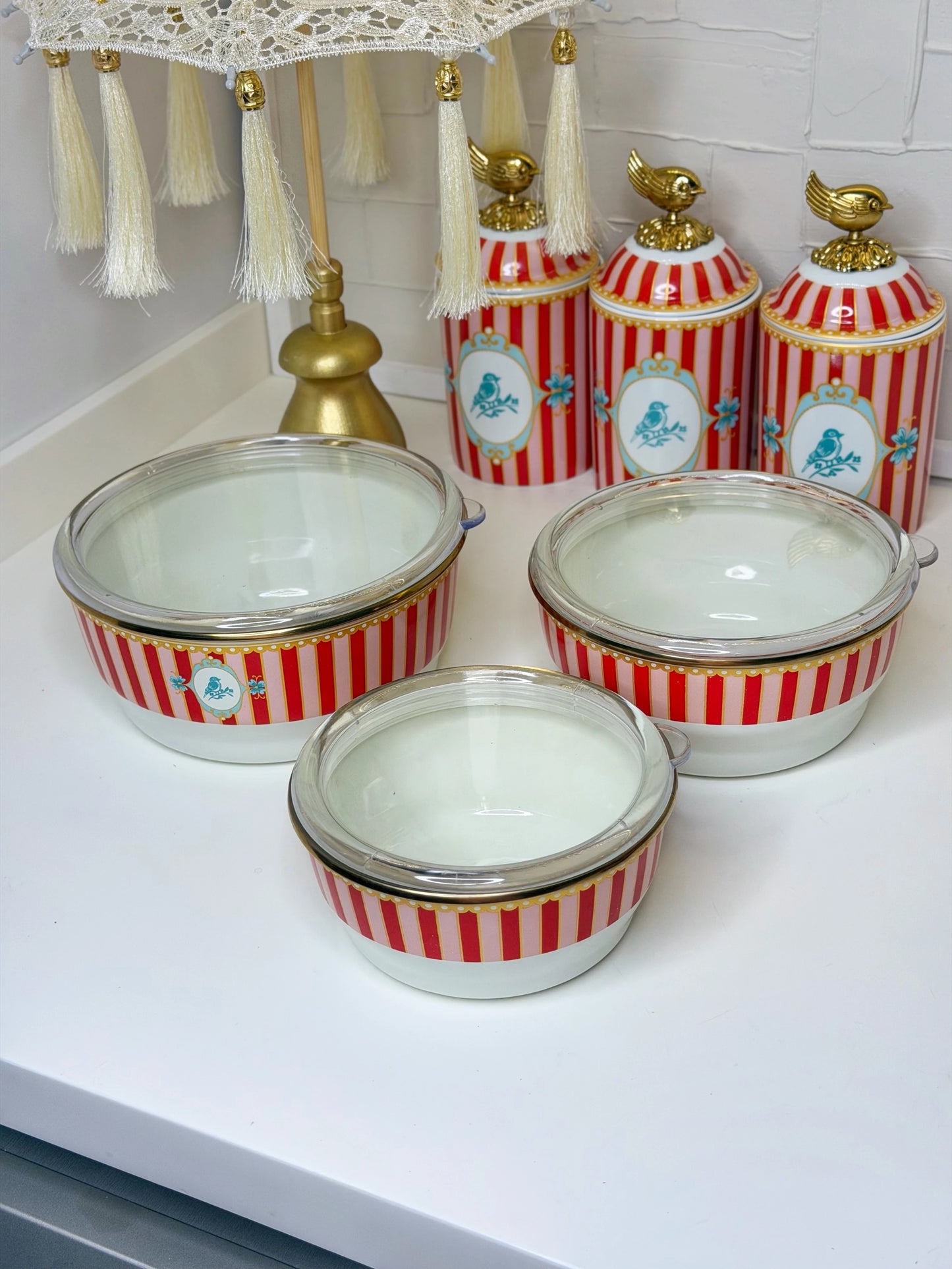 Bellissima Set of 3 Enamel Storage Containers