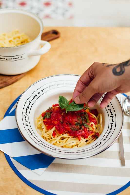 Mood Enamel Deep Pasta and Salad Plate
