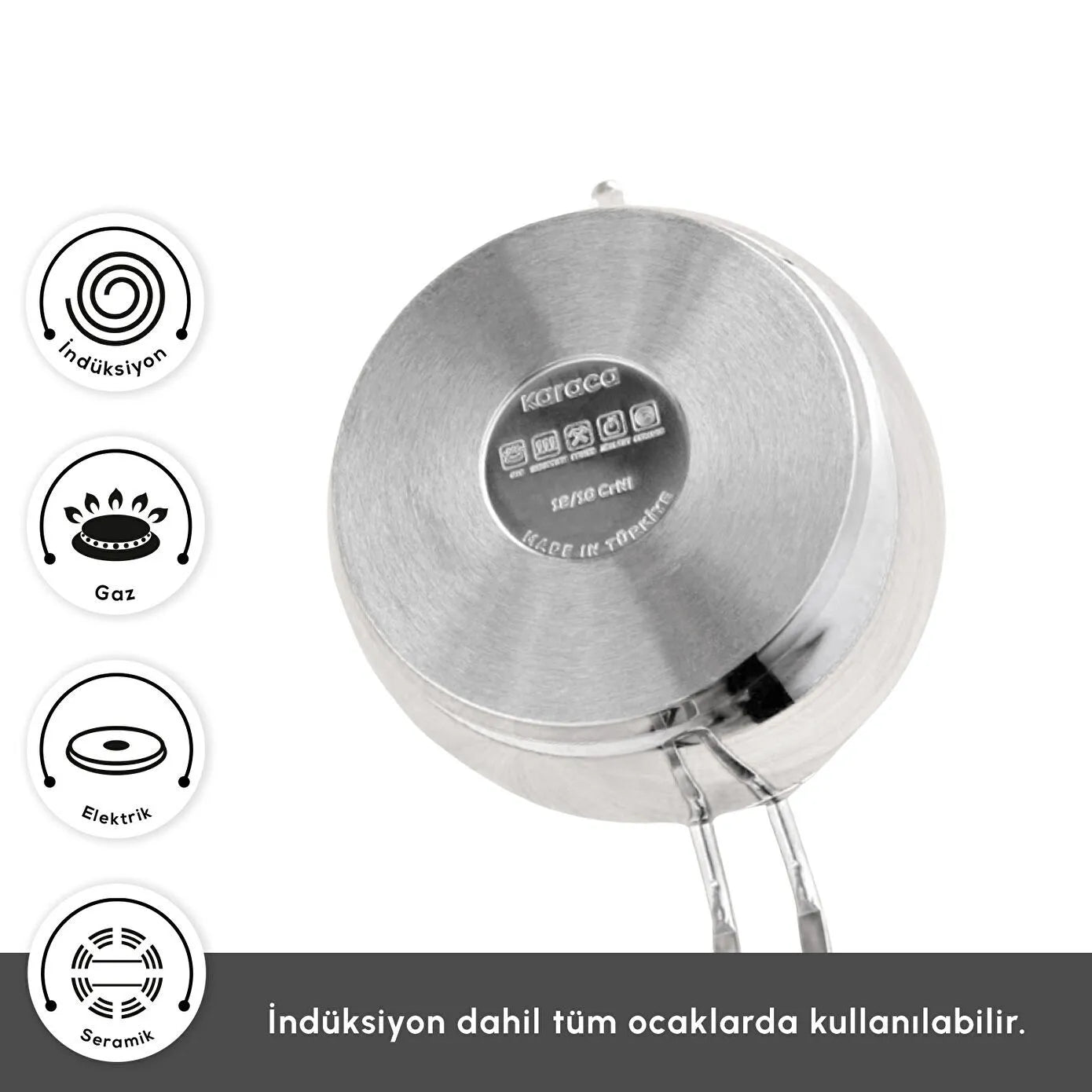 Adelya Induction Base Mini Size Metal Teapot Set