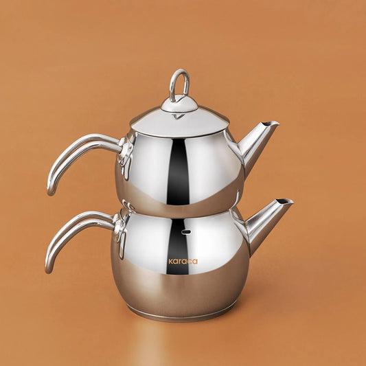 Adelya Induction Base Mini Size Metal Teapot Set
