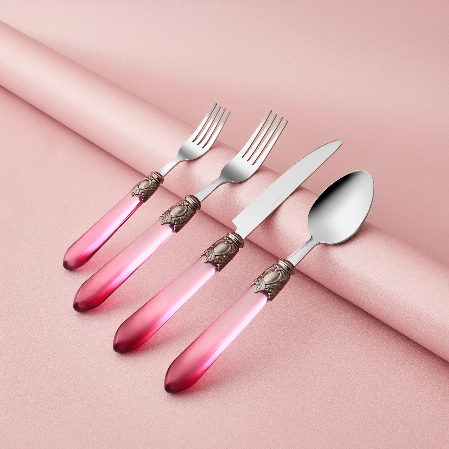 Emsan Celina 24-Piece 6-Person Cutlery Set - Burgundy