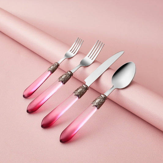 Emsan Celina 24-Piece 6-Person Cutlery Set - Burgundy
