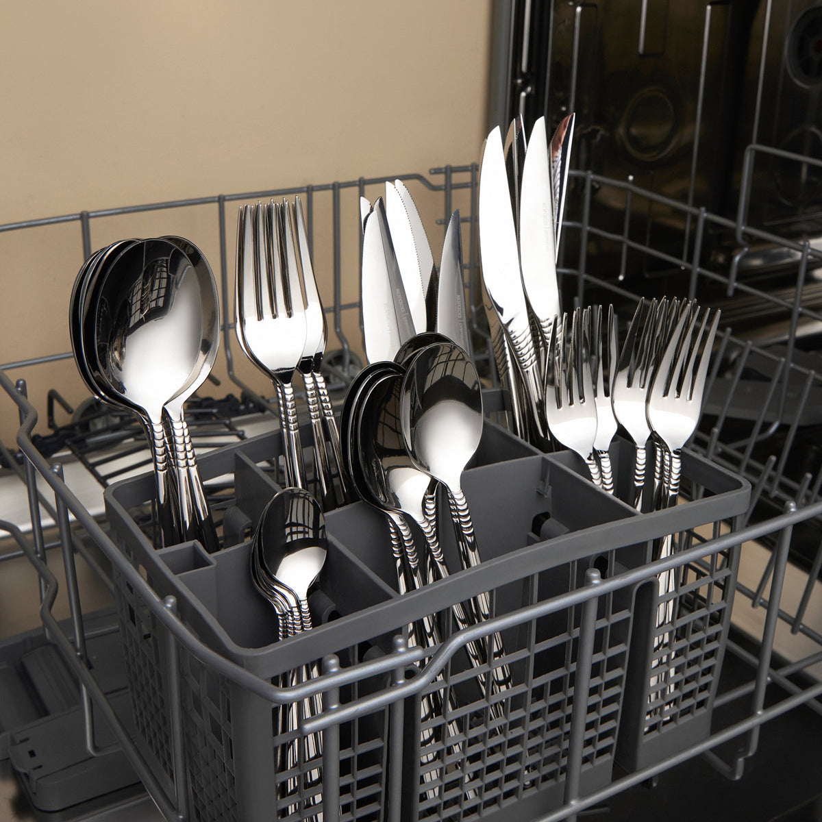 Karaca Cleopatra Premium 84-Piece 12-Person Cutlery Set Platin