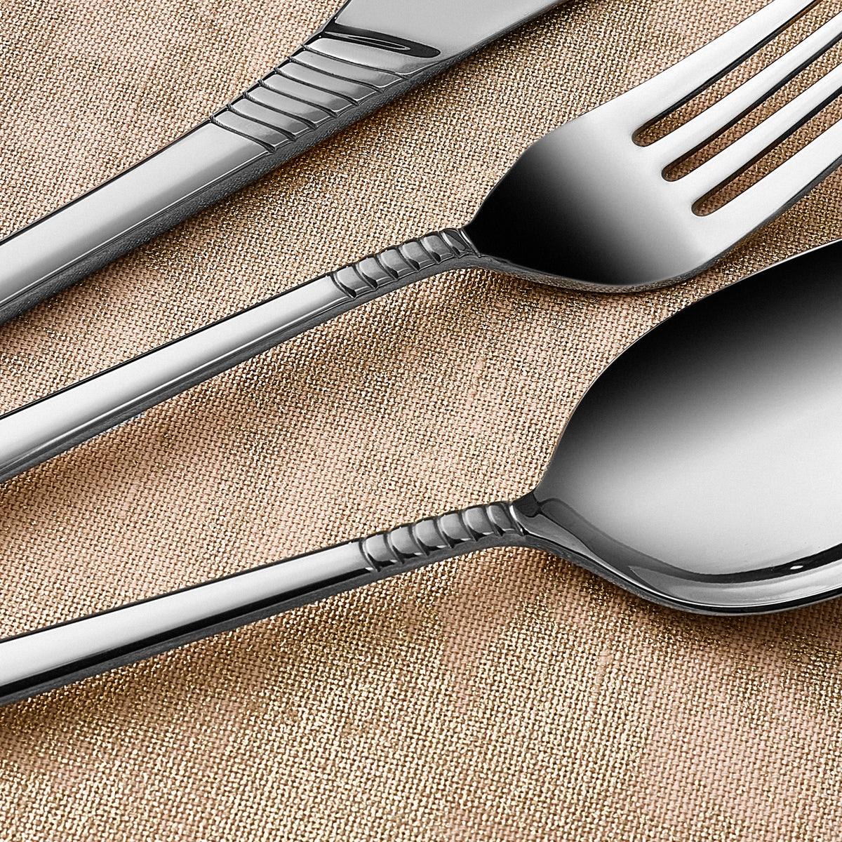 Karaca Cleopatra Premium 84-Piece 12-Person Cutlery Set Platin