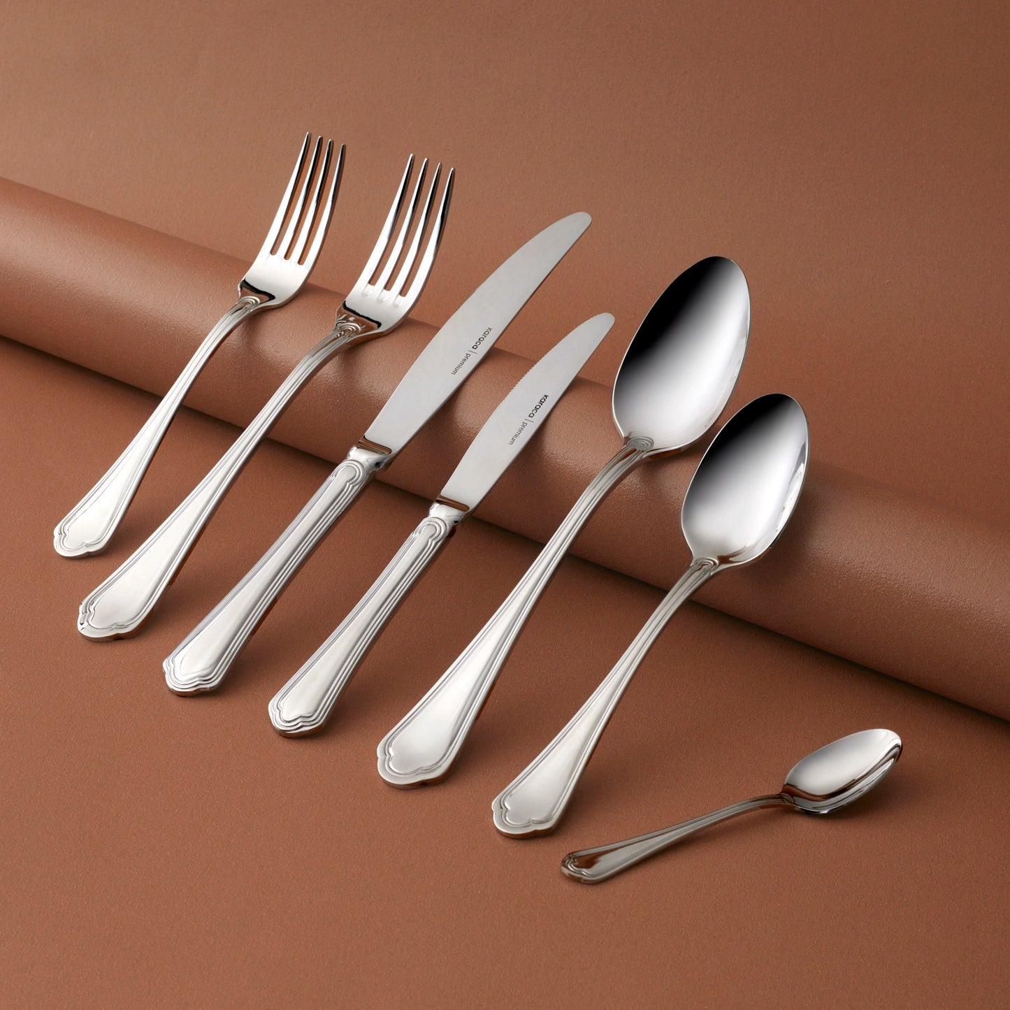 Karaca Premium Florida Platinum 12-Person 84-Piece Cutlery Set
