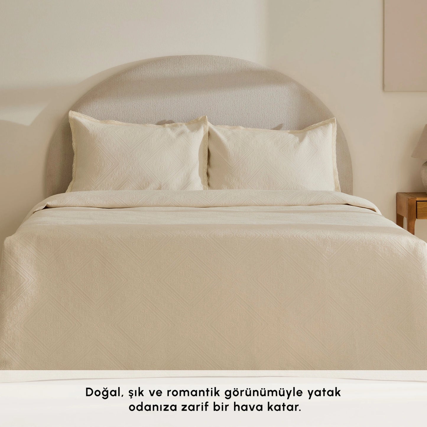 Adelia Fistolu Double Bedspread Set Natural