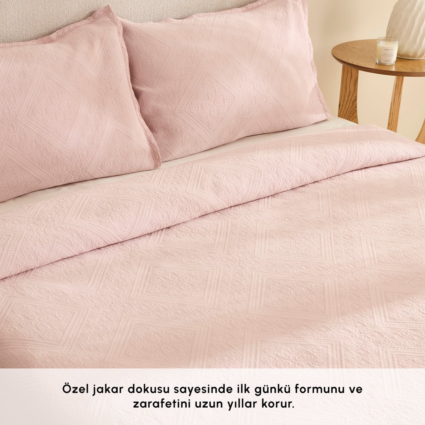 Adelia Fistolu Double Bedspread Set Powder Pink