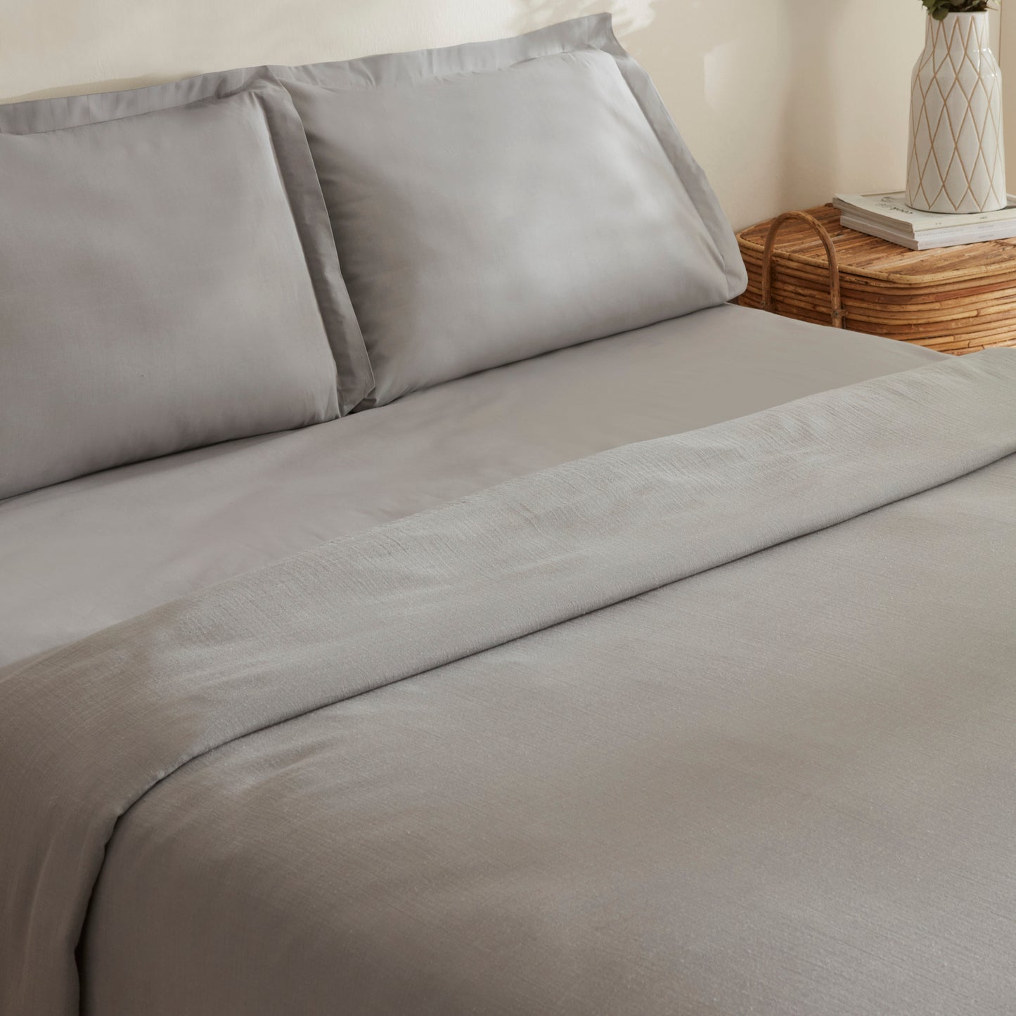 Farel Muslin 100% Cotton Double Bedspread, Light Gray