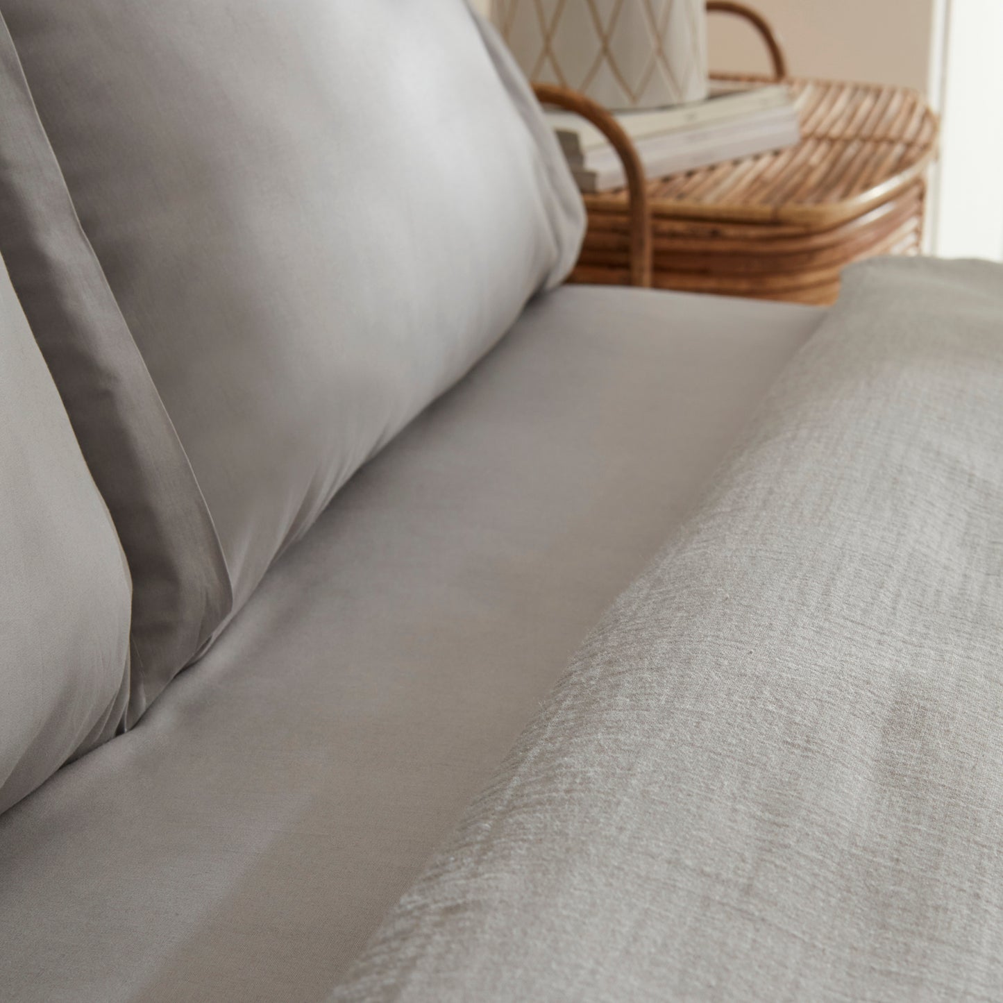 Farel Muslin 100% Cotton Double Bedspread, Light Gray