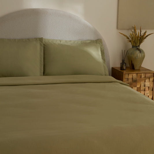 Farel Muslin 100% Cotton Double Bedspread, Sage