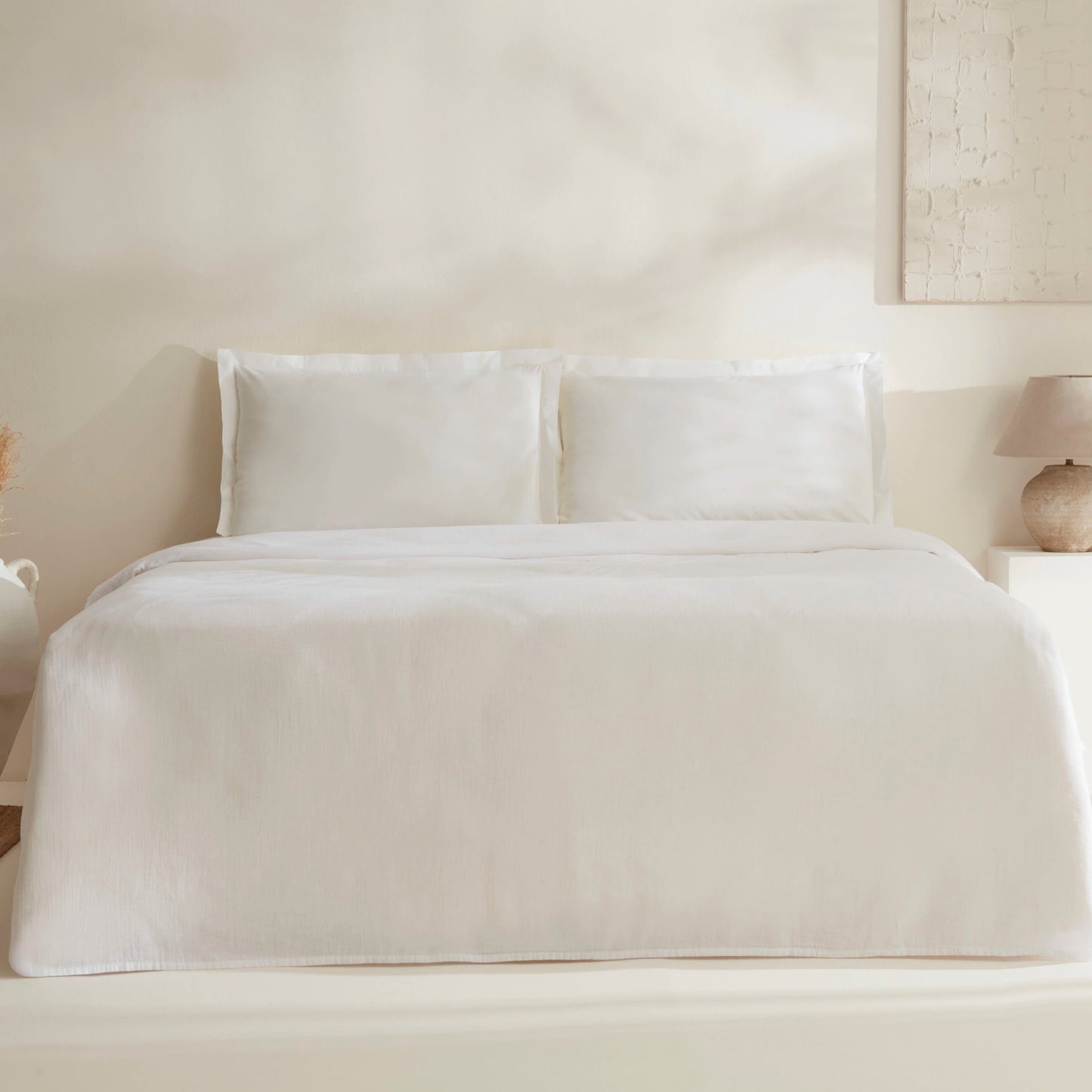 Farel Muslin 100% Cotton Double Bedspread, White