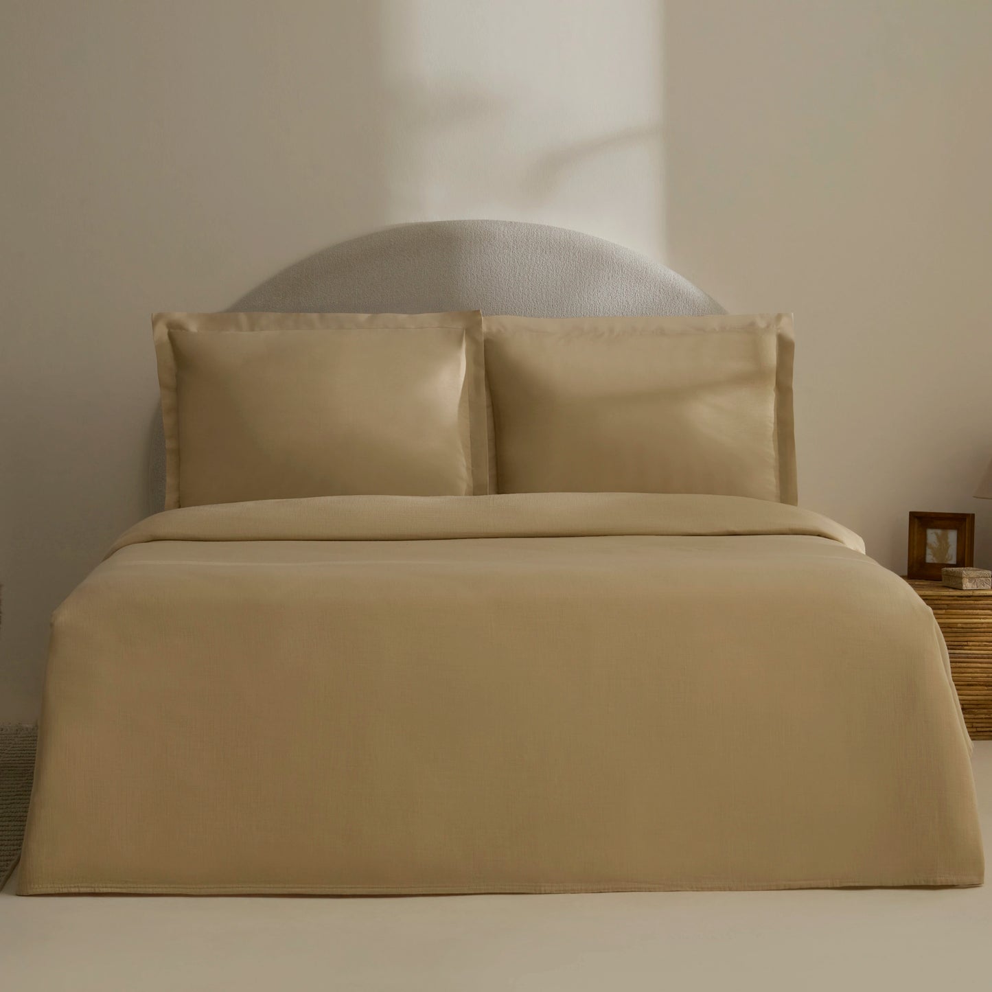 Farel Muslin 100% Cotton  Double Bedspread, Mink