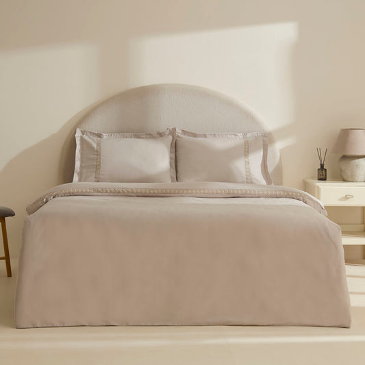 Miel 100% Cotton Satin Double Satin Duvet Cover Set Stone