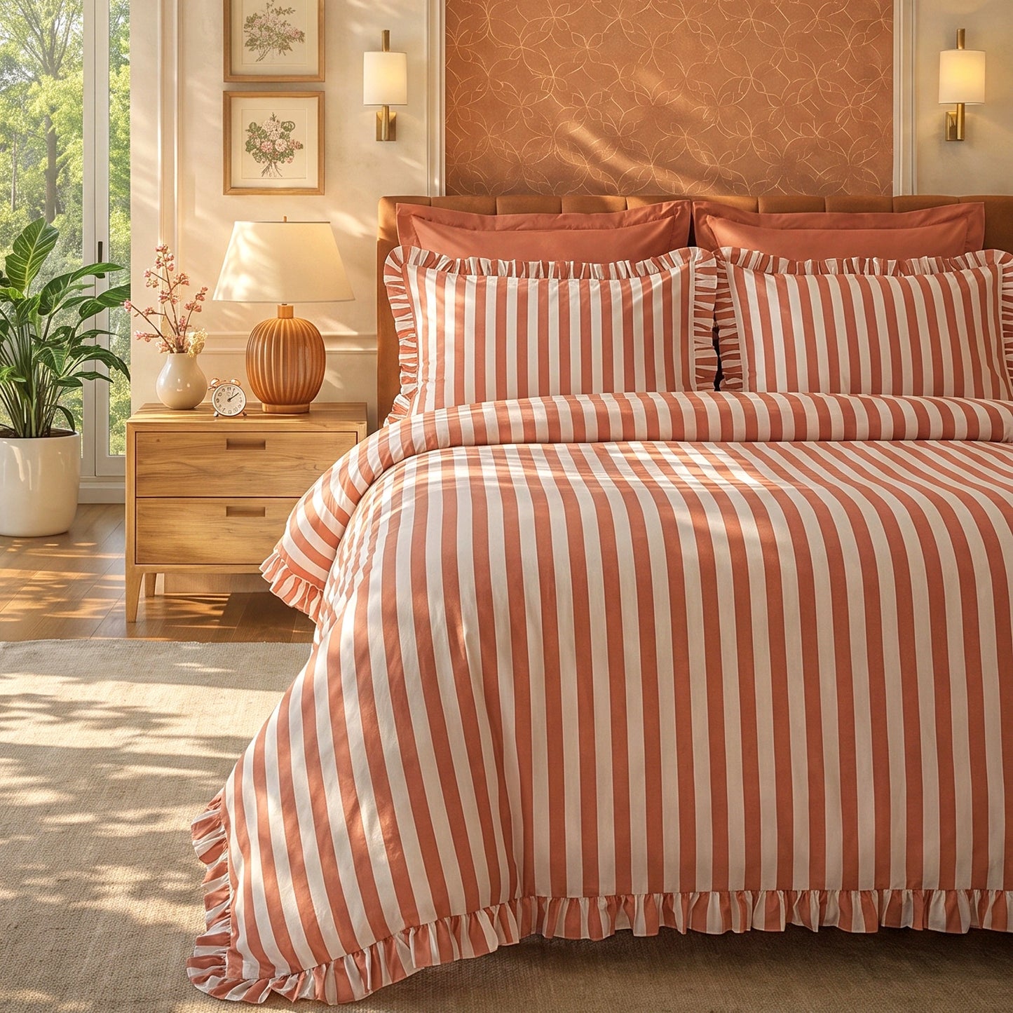 Ripple Duvet Cover Set - Orange