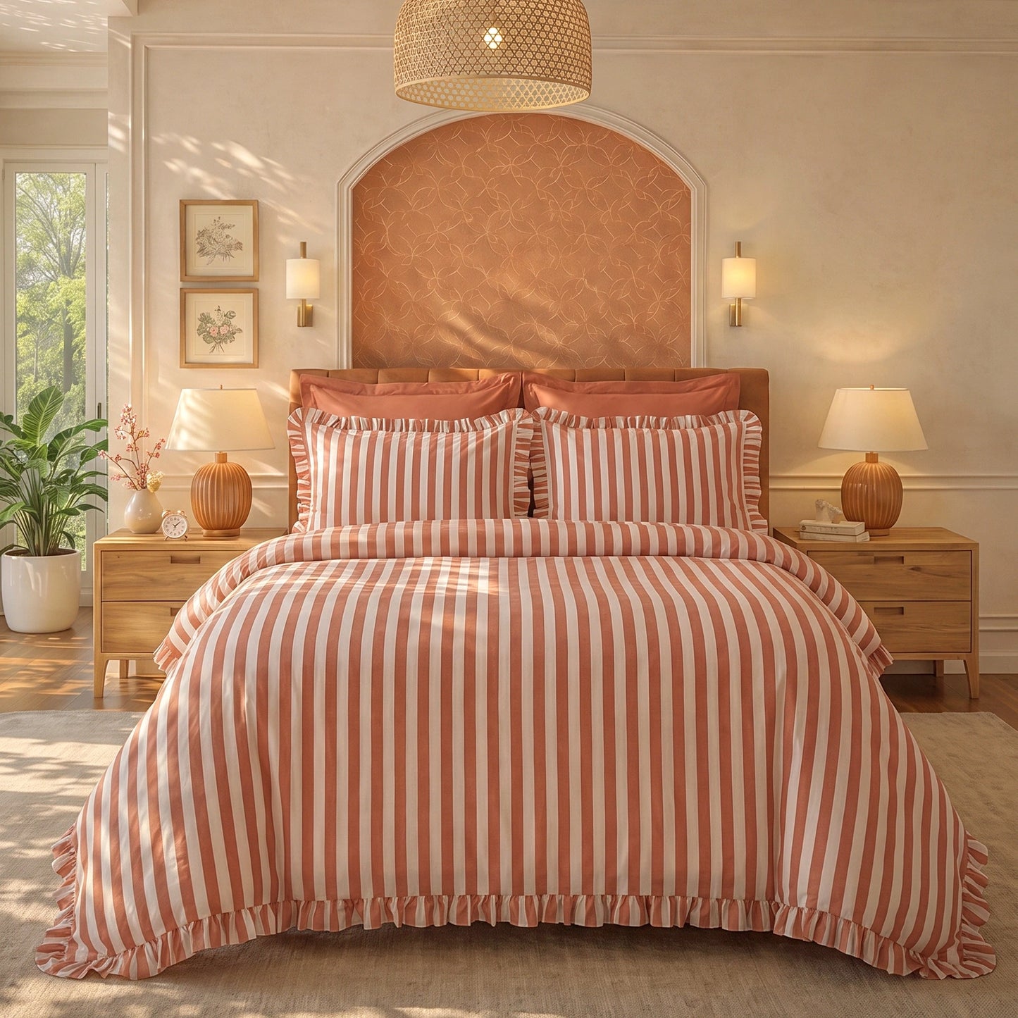 Ripple Duvet Cover Set - Orange